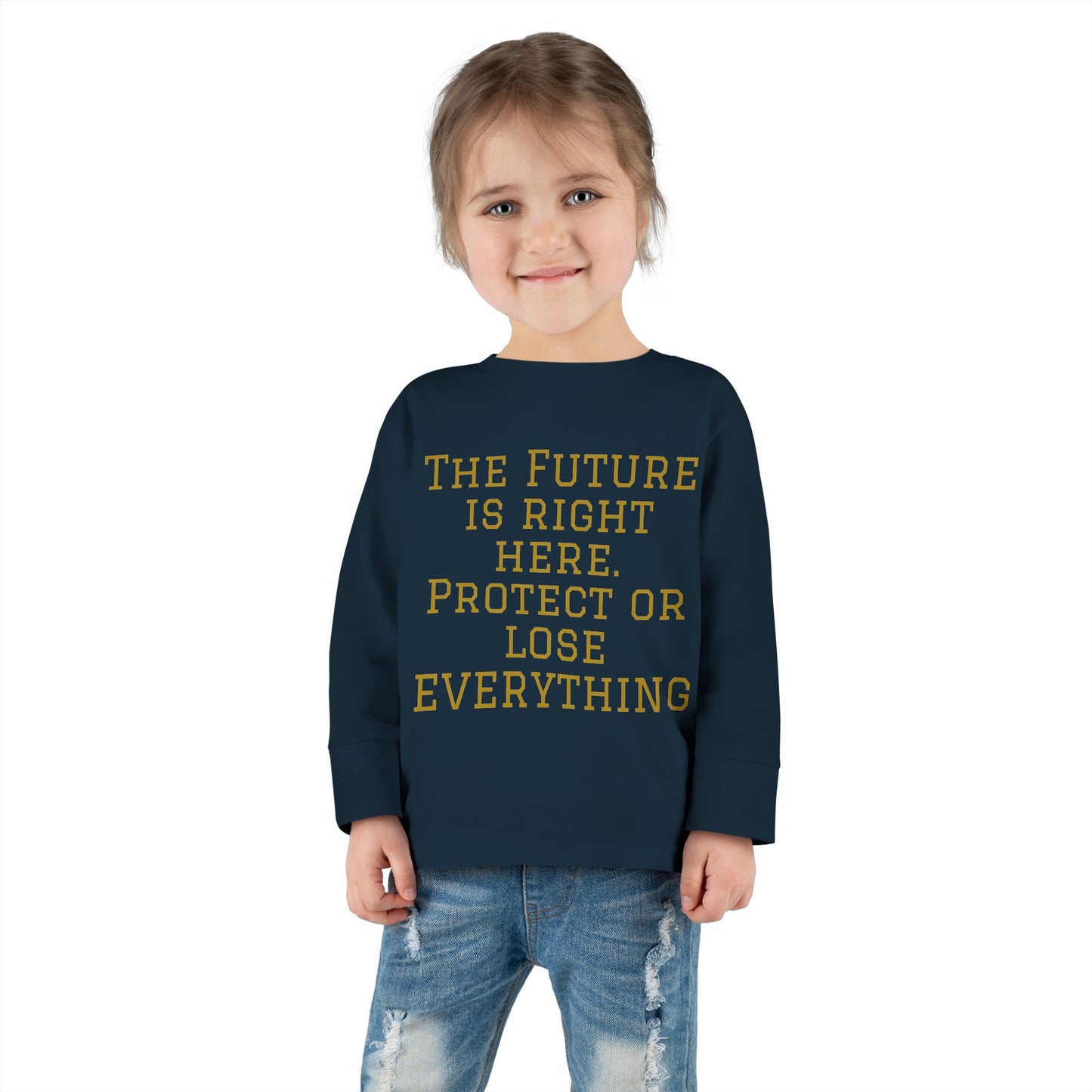 Camiseta de manga larga para niños pequeños: "El futuro está aquí" y "El imperio de la Hustle League"