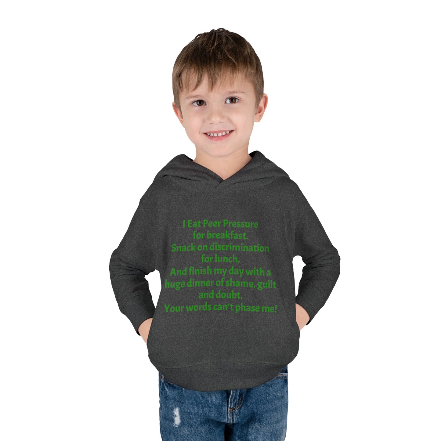 Empowering Toddler Fleece Hoodie - "I Eat Peer Pressure"