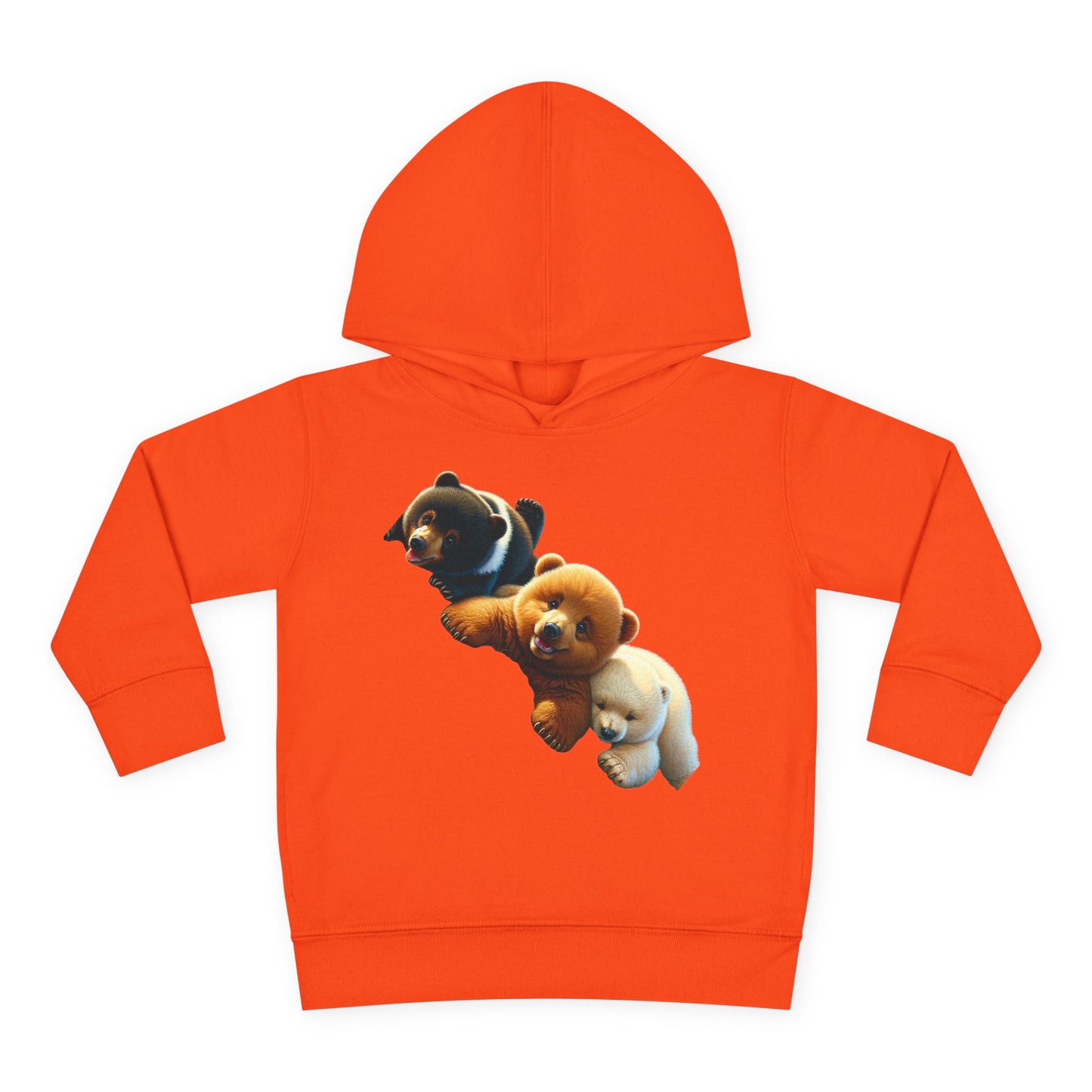 Cute Bear Toddler Hoodie - Cozy Fleece Pullover with 'Hustle' Design