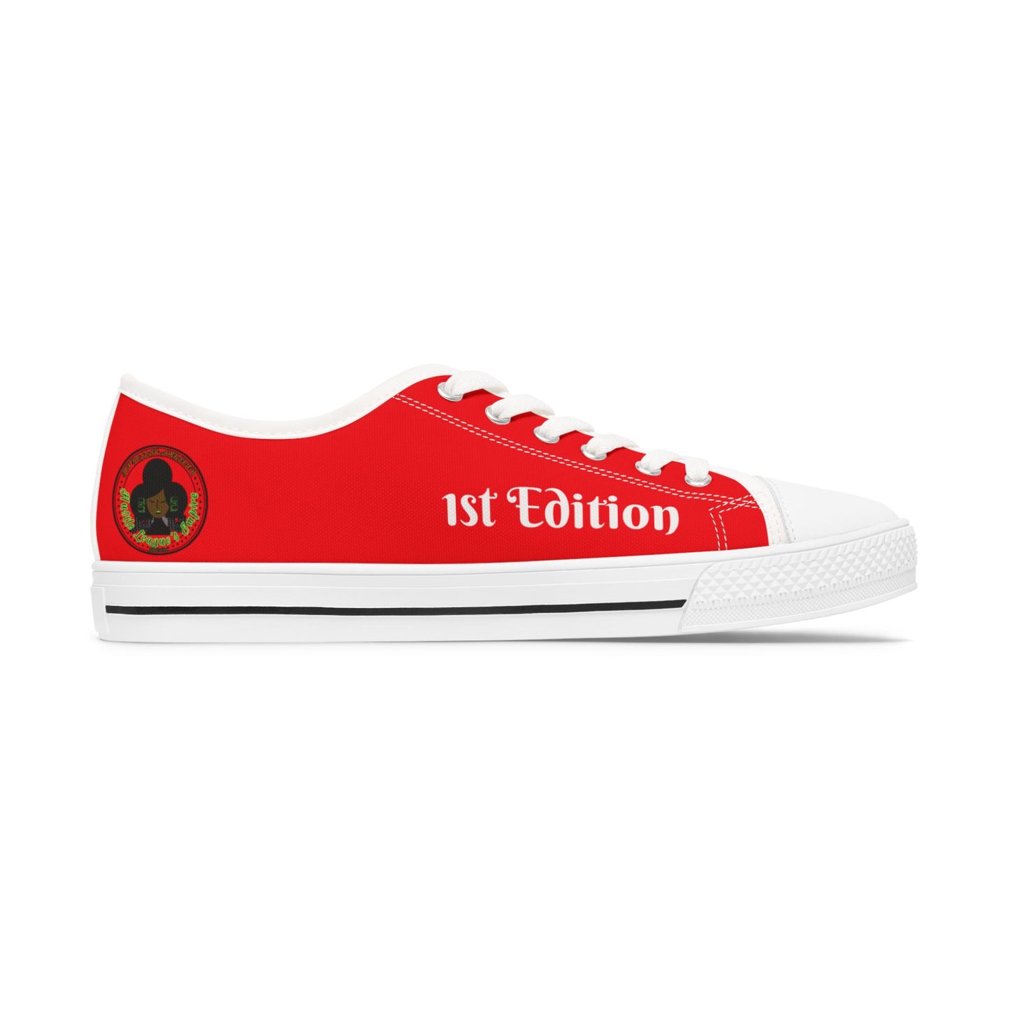 Red HLE Women Low Top Sneakers - &Respect the Hustle Design