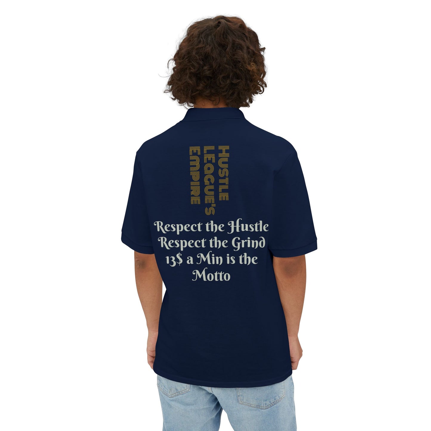 Polo de piqué para hombre Hustle & Grind - Estilo motivacional para emprendedores