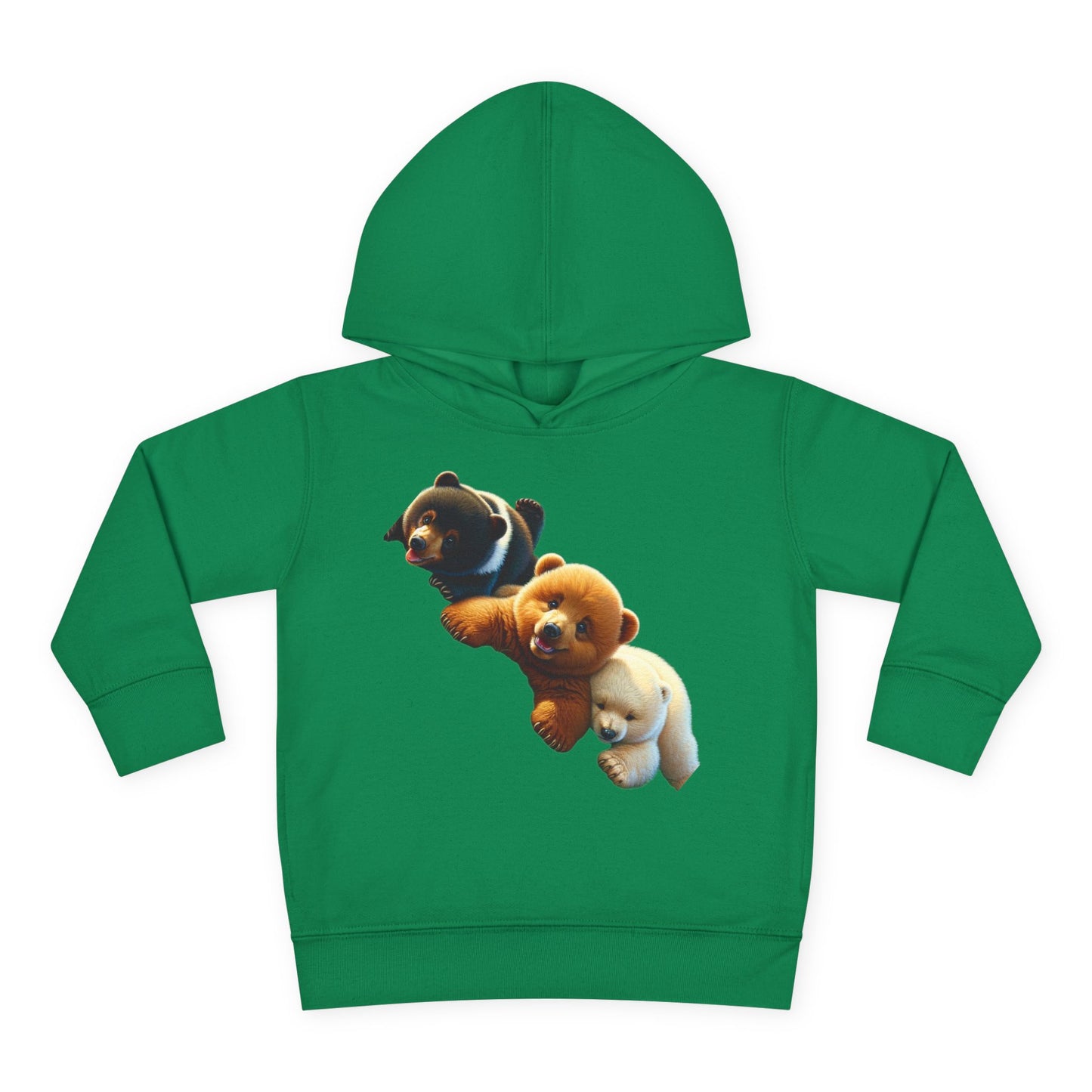 Cute Bear Toddler Hoodie - Cozy Fleece Pullover with 'Hustle' Design