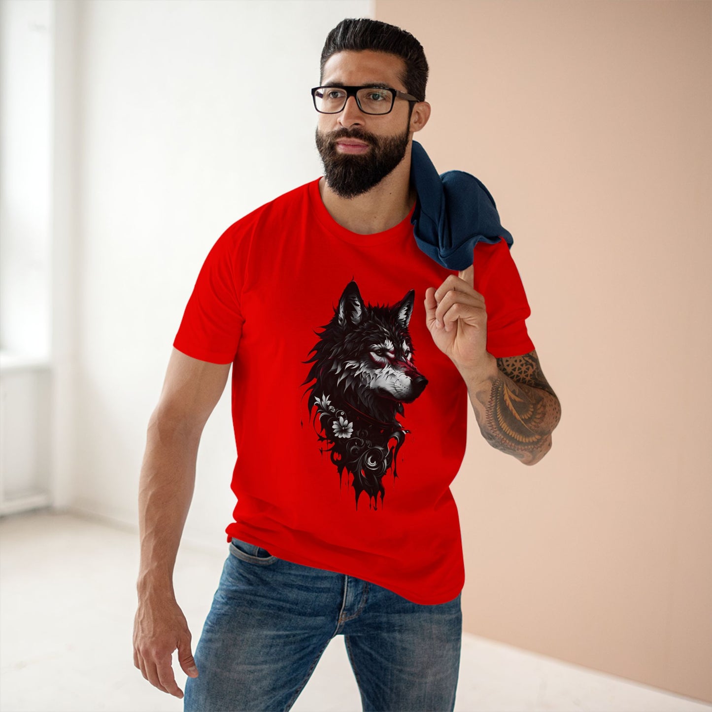 HLE Wild Spirit Graphic Tee - Fierce Wolf & Tiger Design