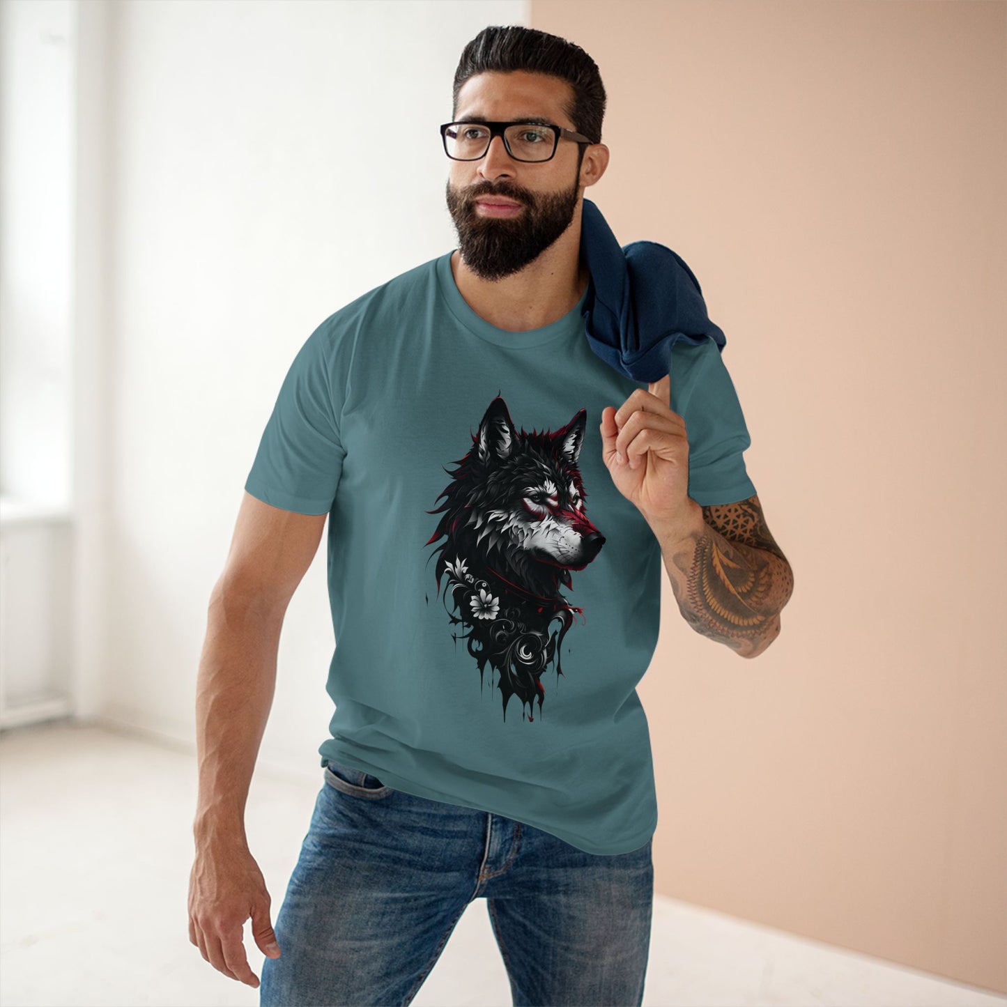 HLE Wild Spirit Graphic Tee - Fierce Wolf & Tiger Design