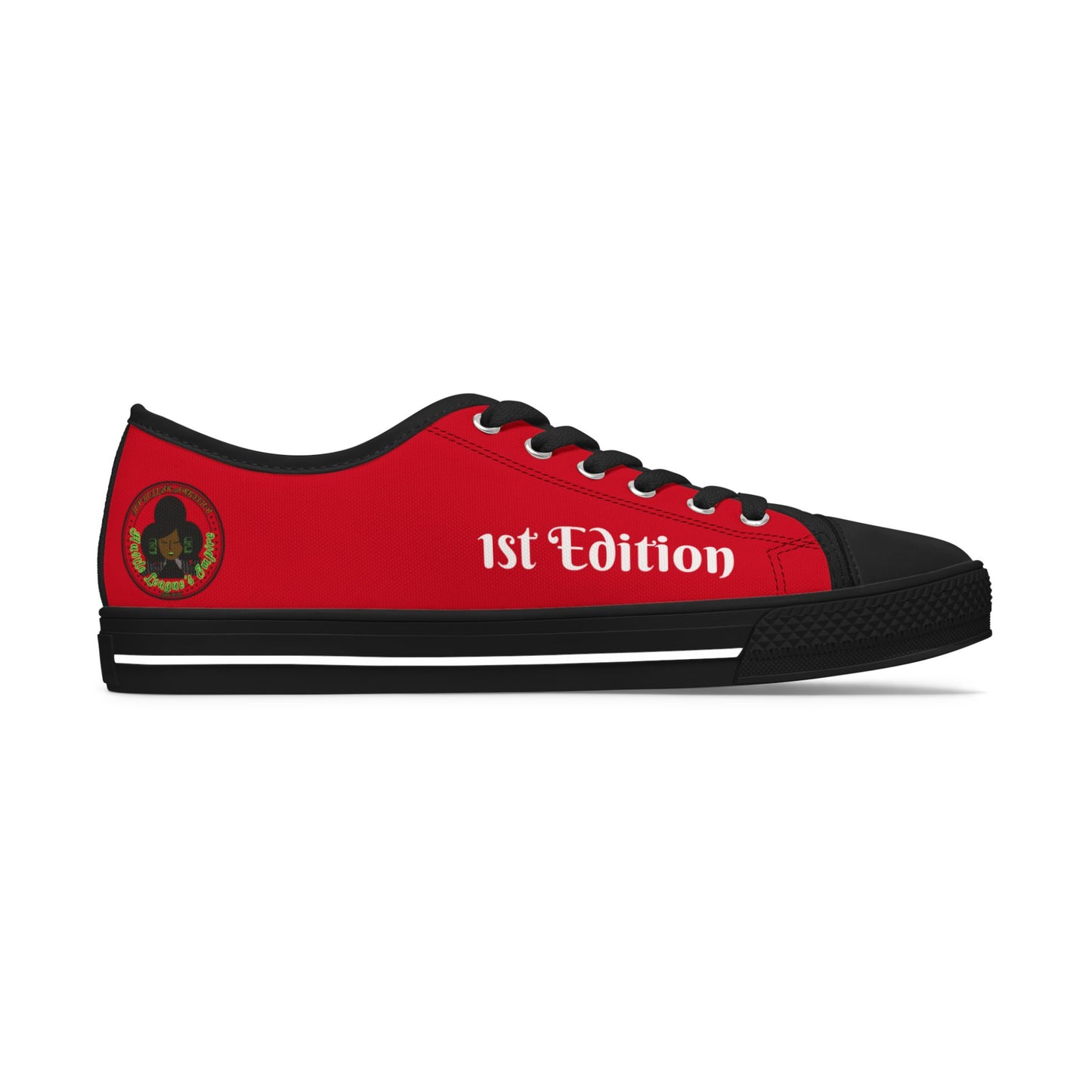 Red HLE Women Low Top Sneakers - &Respect the Hustle Design