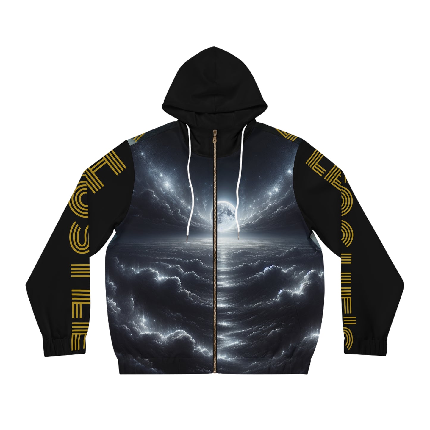 Black HLE Full-Zip Hoodie for Men - Perfect for Gamers and Card Players
