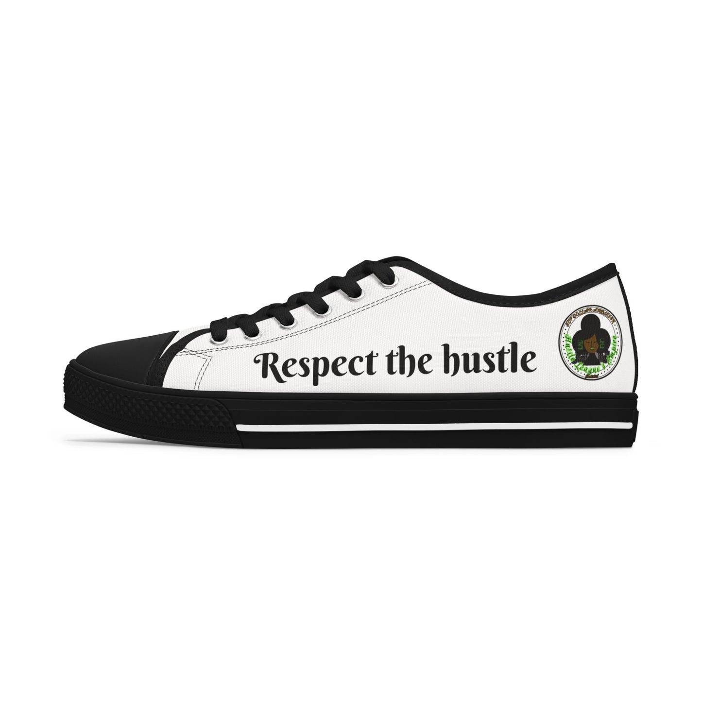 White/Gray Women Low Top Sneakers - &Respect the Hustle Design