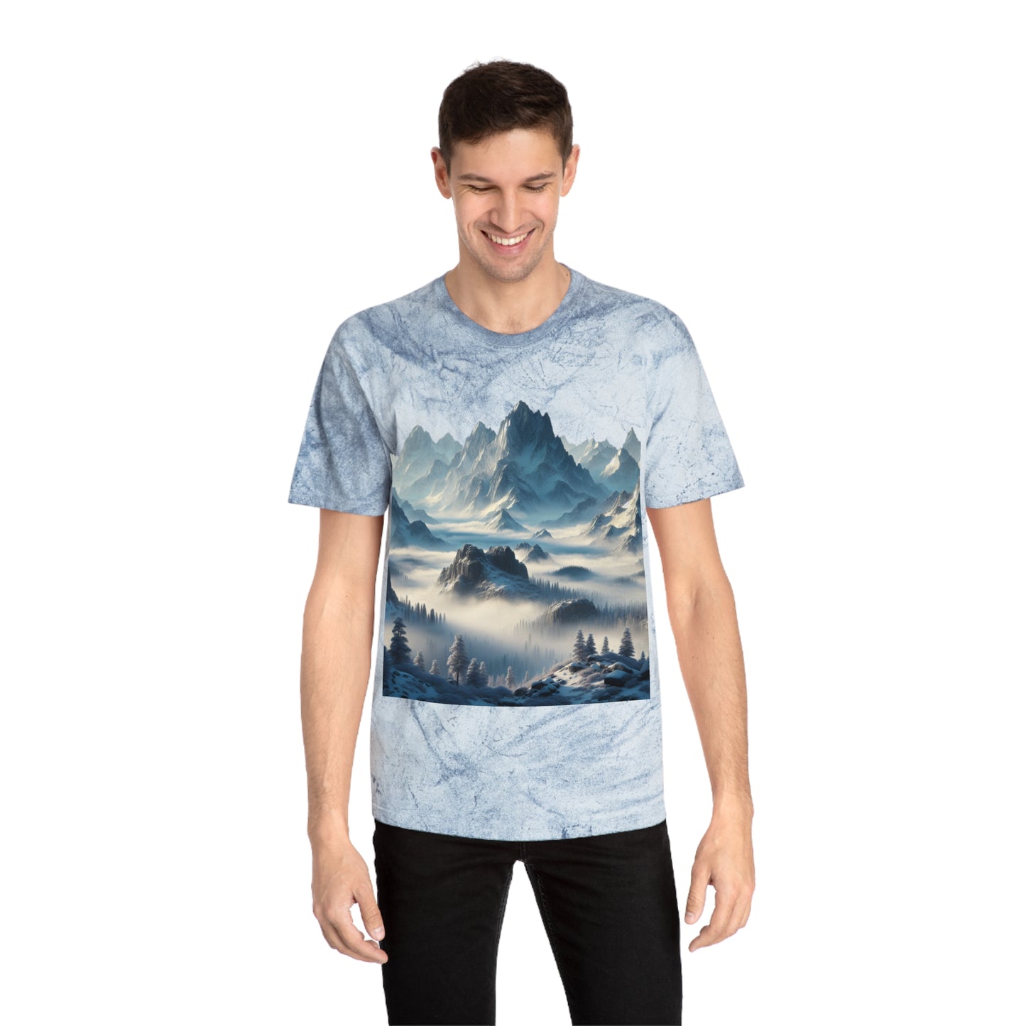 Camiseta unisex con vista a la montaña colorida: perfecta para los amantes de la naturaleza