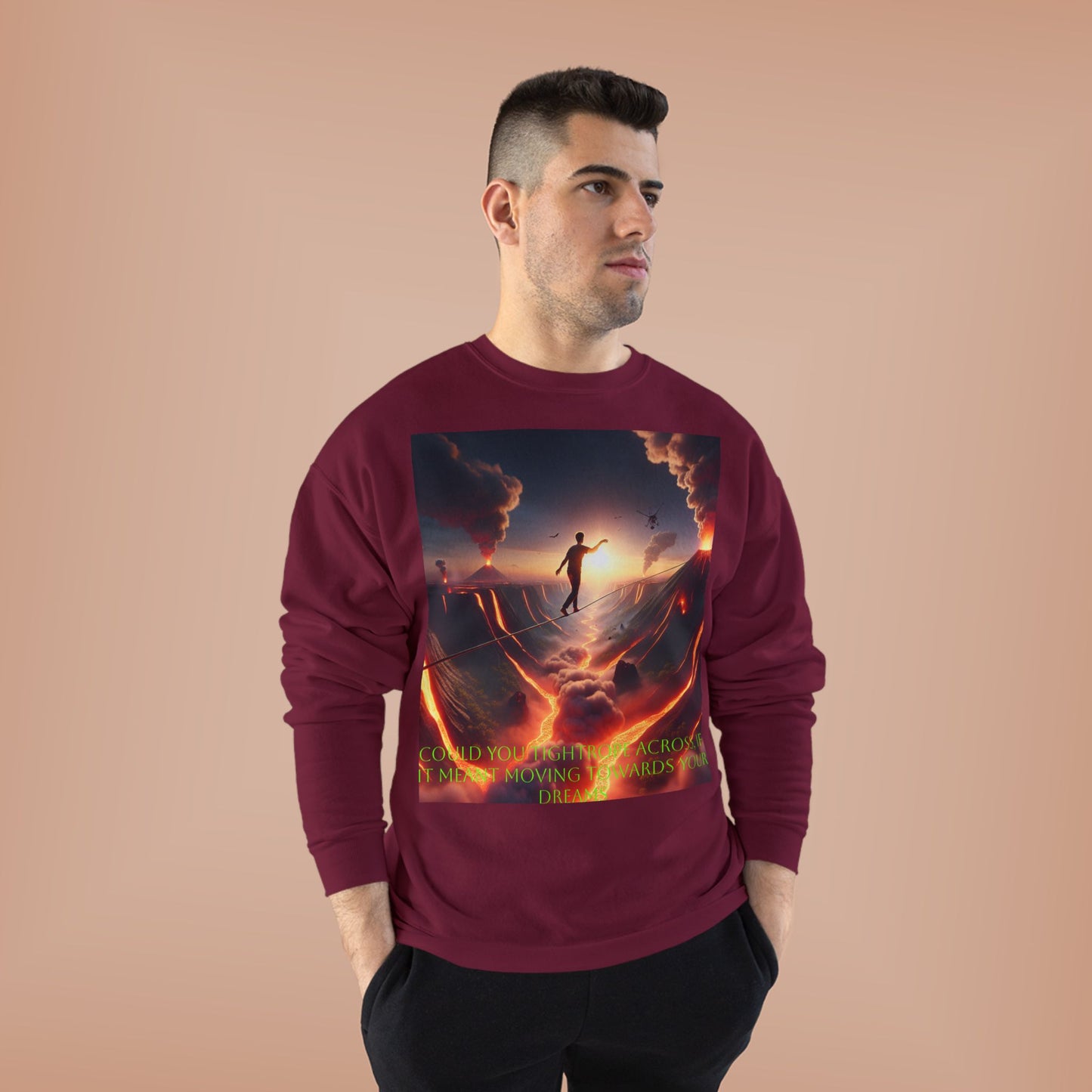Hustle League's Empire Unisex EcoSmart Crewneck Sweatshirt - Motivational Vintage Style