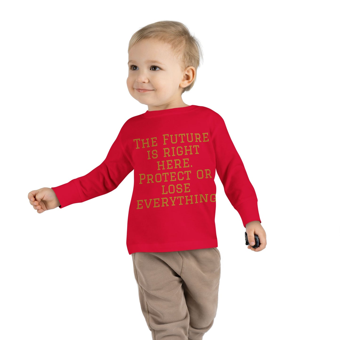 Camiseta de manga larga para niños pequeños: "El futuro está aquí" y "El imperio de la Hustle League"