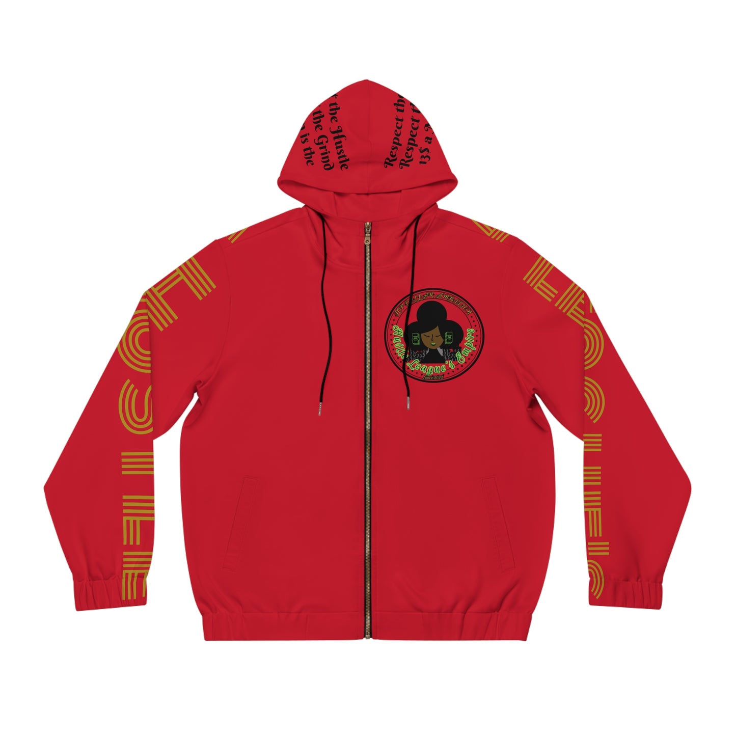 Dark Red Full-Zip Hoodie for Men