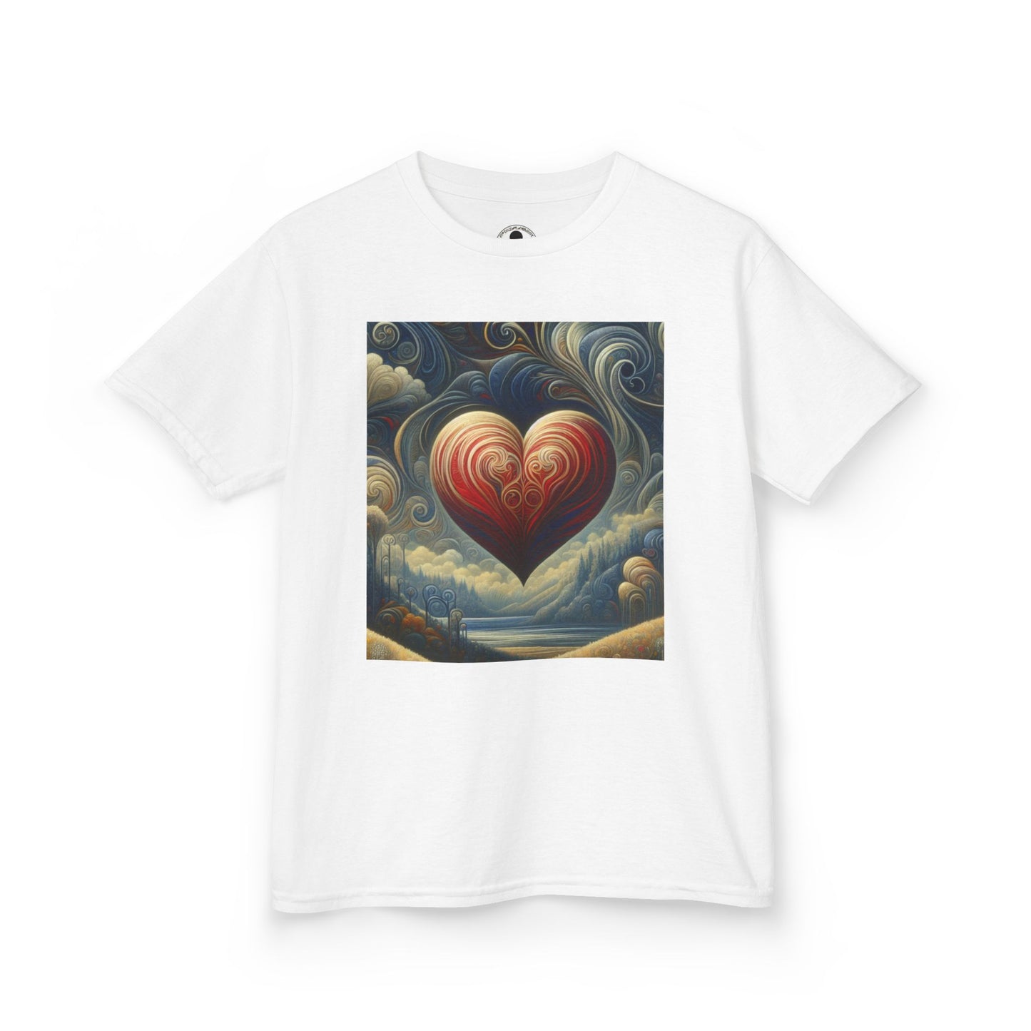 Kids Heavy Cotton™ Tee - Heart Design & Hustle Empire Quote Tee for Young Trendsetters