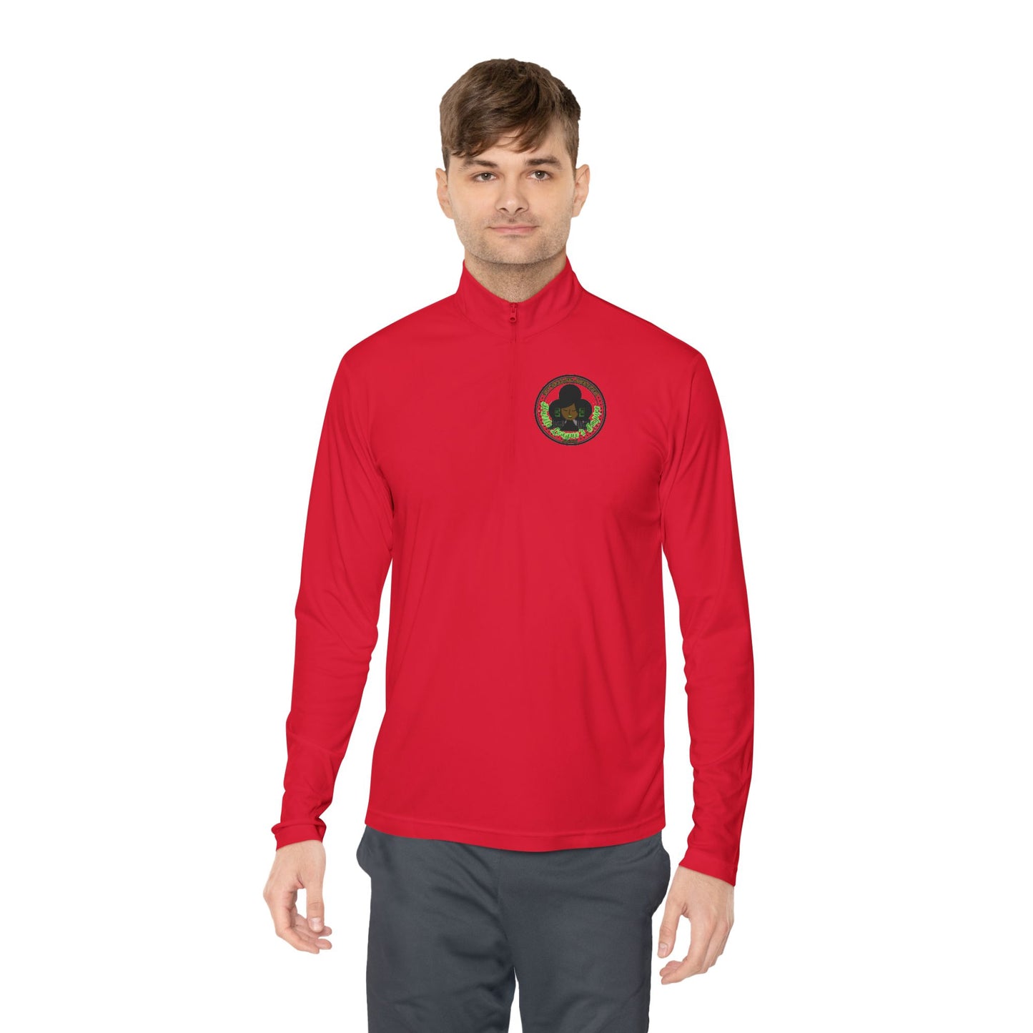 Unisex Quarter-Zip Pullover - Hustle Empire with Motivational Quotes