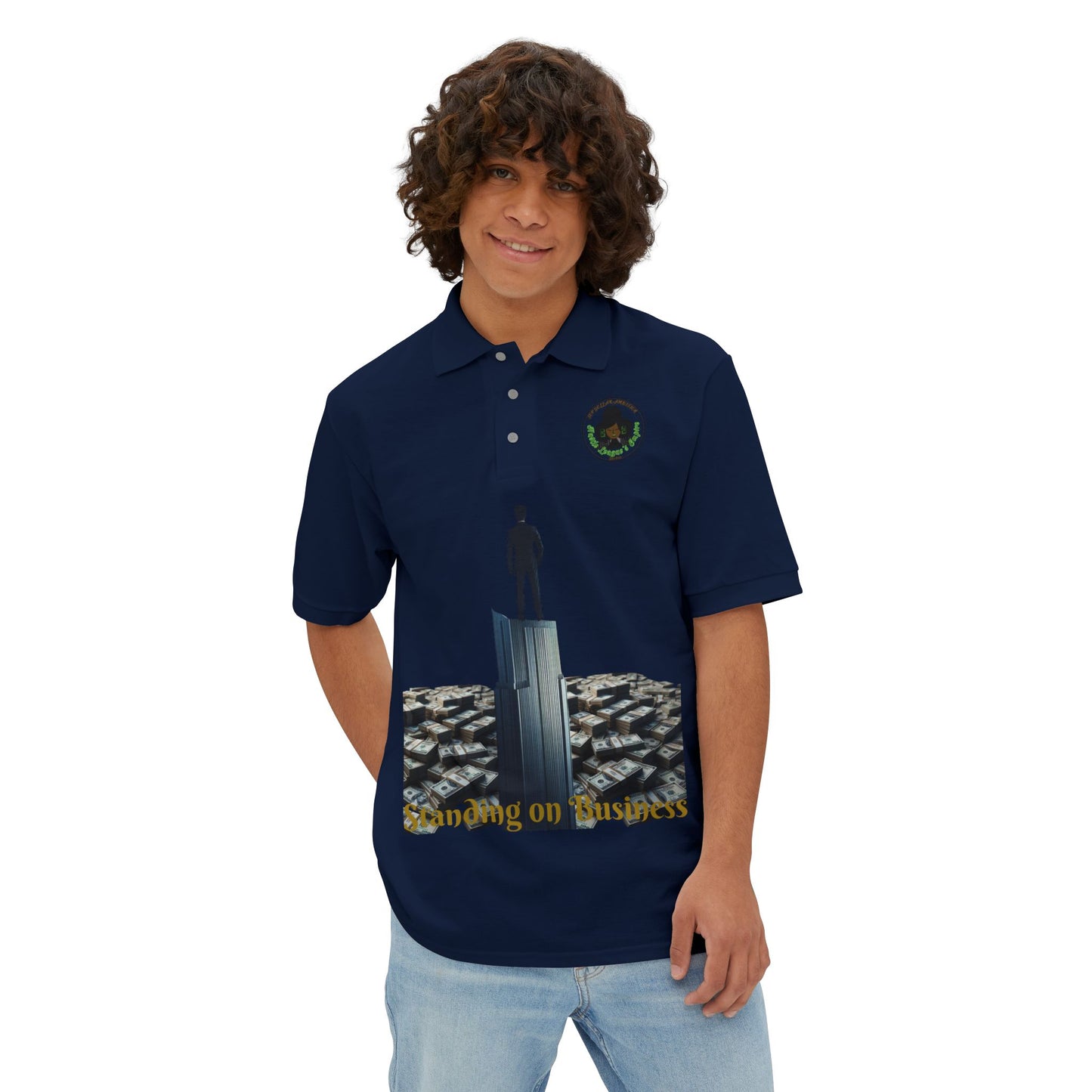 Polo de piqué para hombre Hustle & Grind - Estilo motivacional para emprendedores