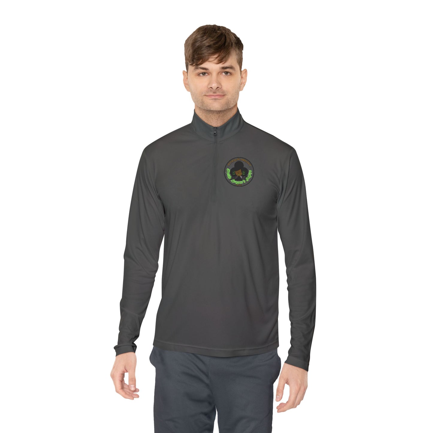 Unisex Quarter-Zip Pullover - Hustle Empire with Motivational Quotes