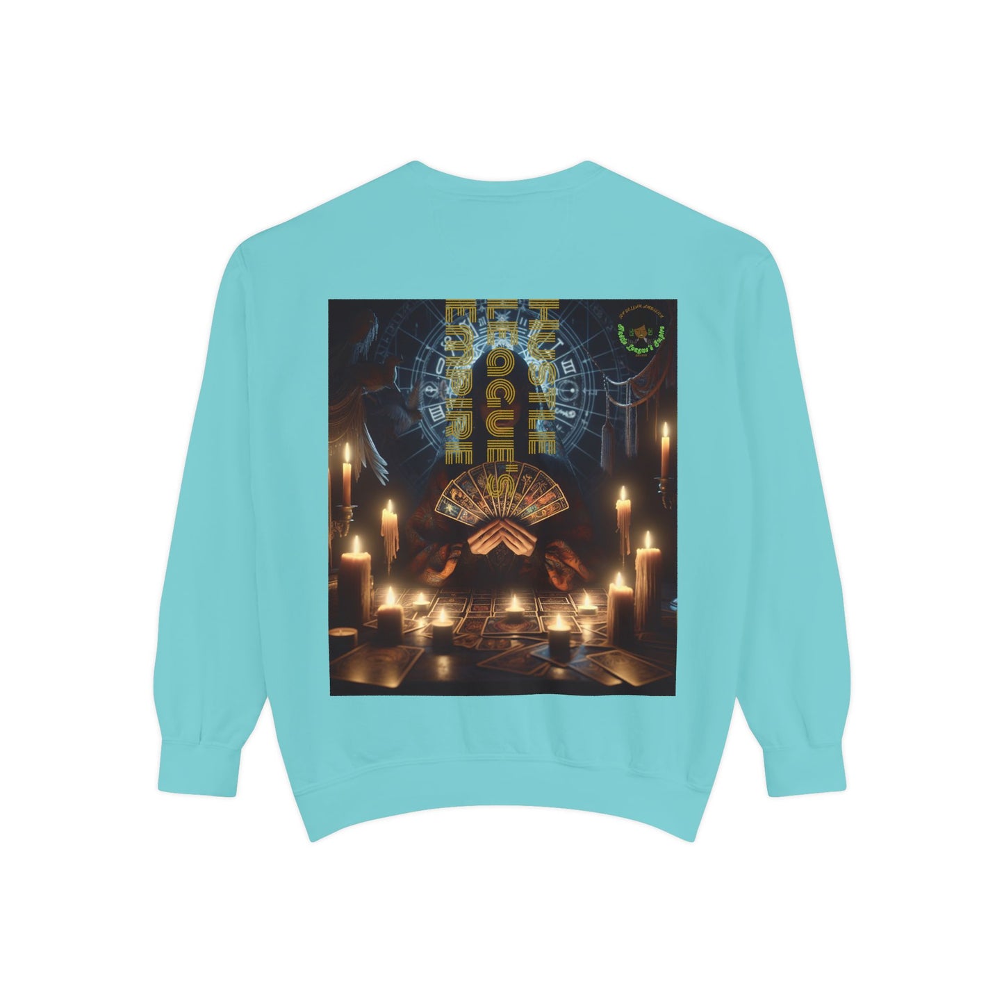 Mystic Candlelight Unisex Garment-Dyed Sweatshirt with Tarot Design