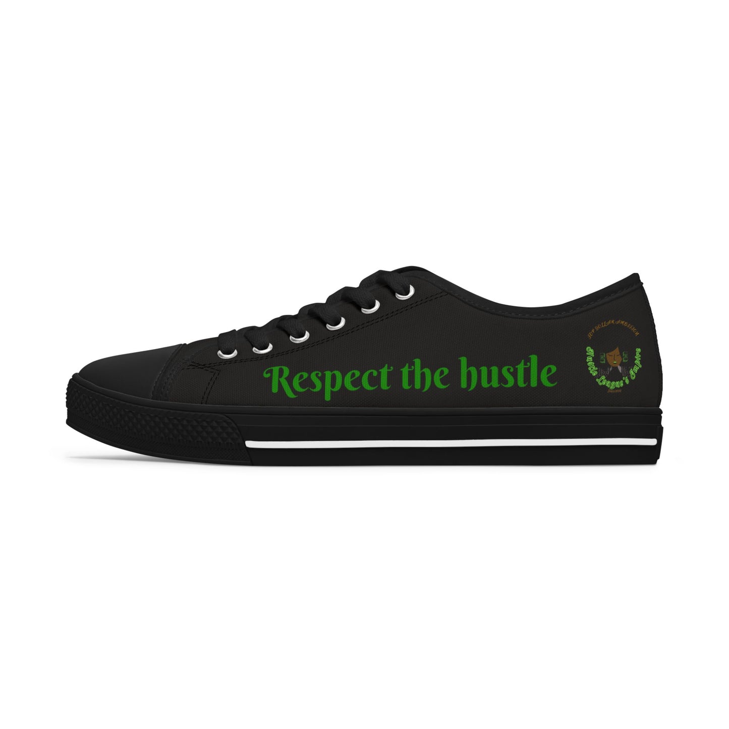 Black HLE Women Low Top Sneakers - &Respect the Hustle Design