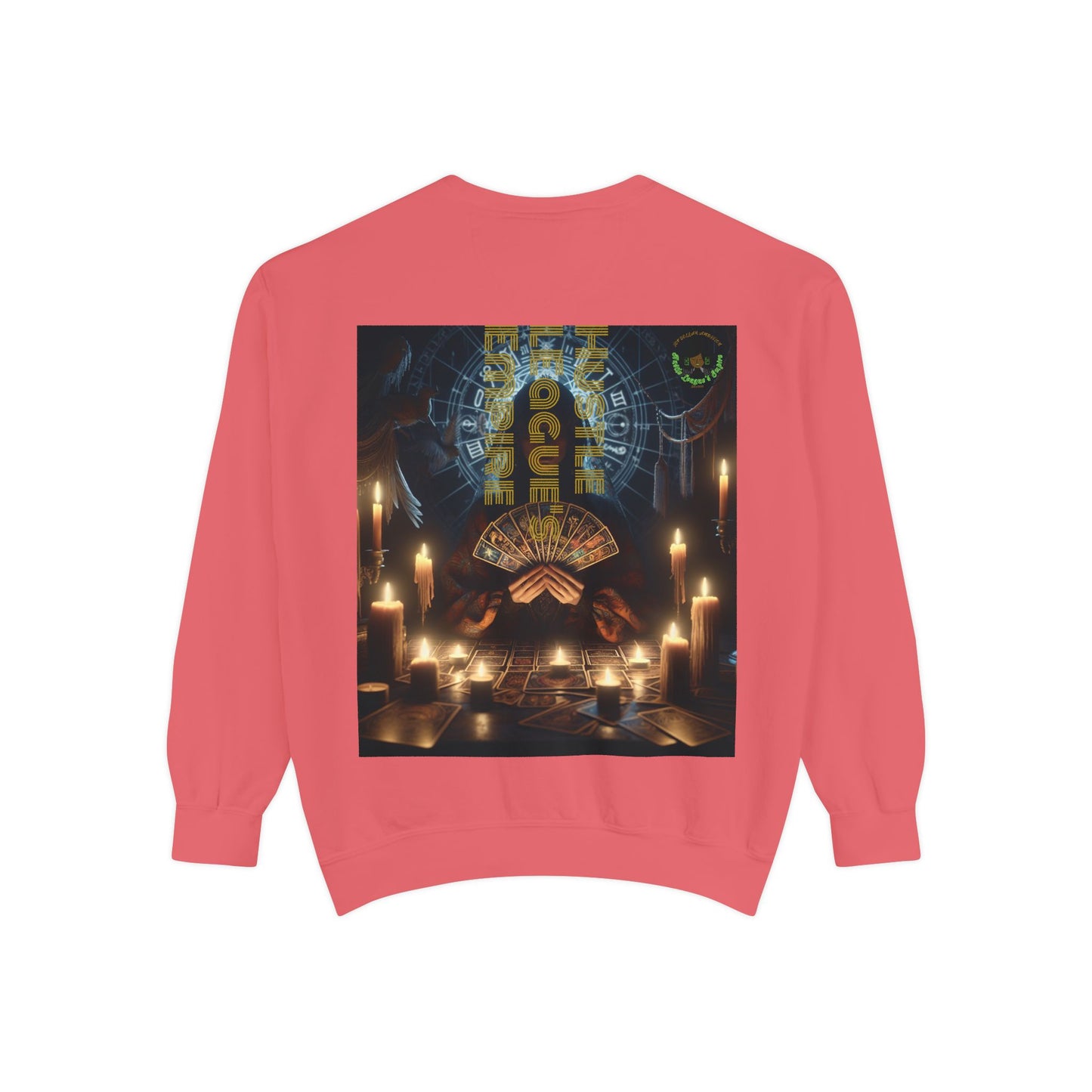 Mystic Candlelight Unisex Garment-Dyed Sweatshirt with Tarot Design