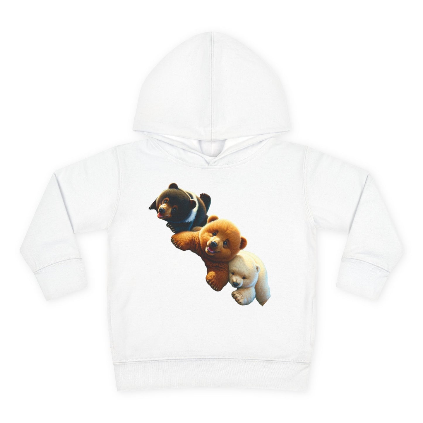 Cute Bear Toddler Hoodie - Cozy Fleece Pullover with 'Hustle' Design