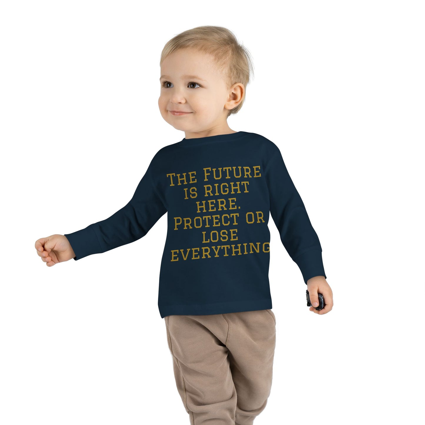 Camiseta de manga larga para niños pequeños: "El futuro está aquí" y "El imperio de la Hustle League"