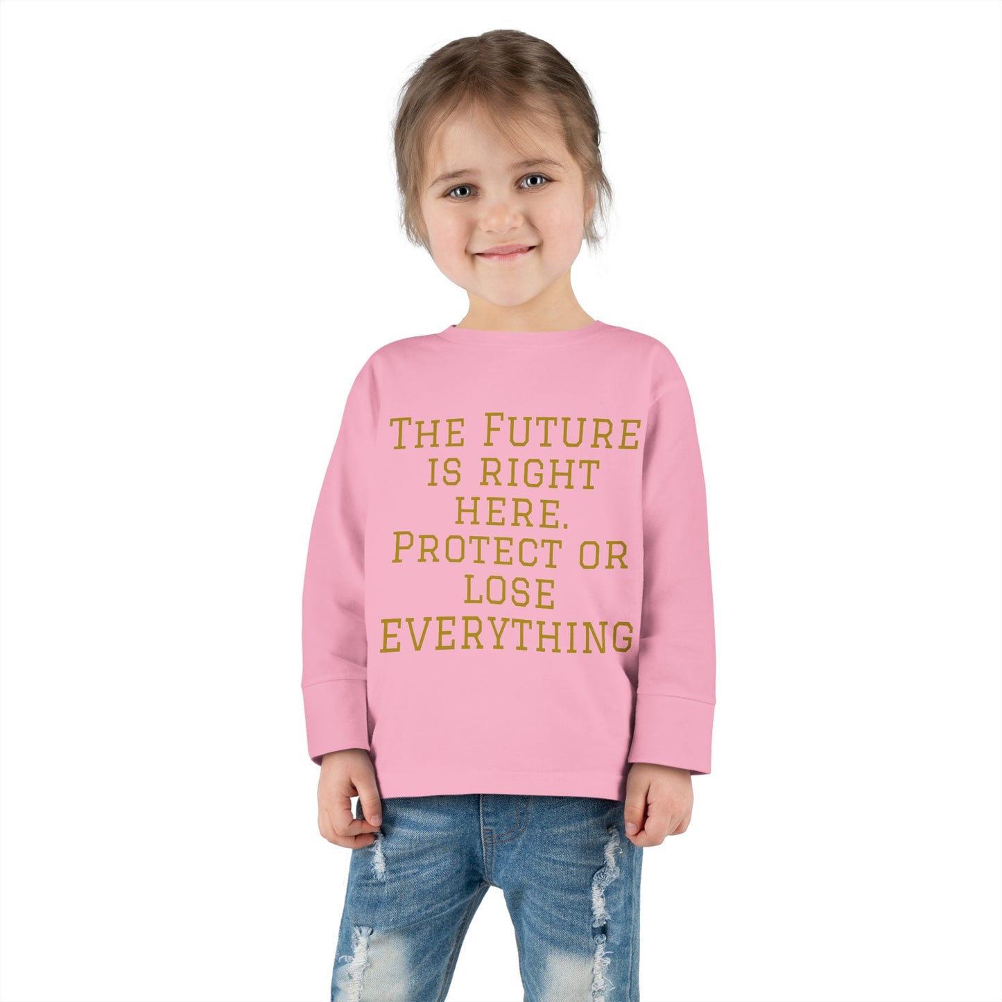 Camiseta de manga larga para niños pequeños: "El futuro está aquí" y "El imperio de la Hustle League"