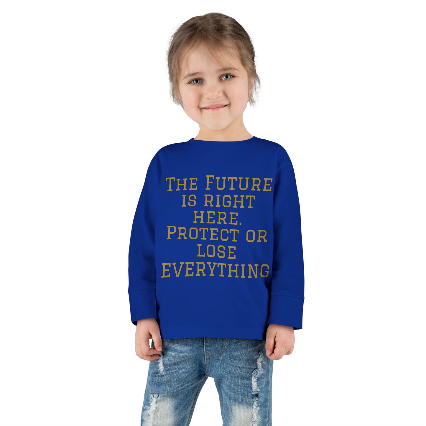 Camiseta de manga larga para niños pequeños: "El futuro está aquí" y "El imperio de la Hustle League"