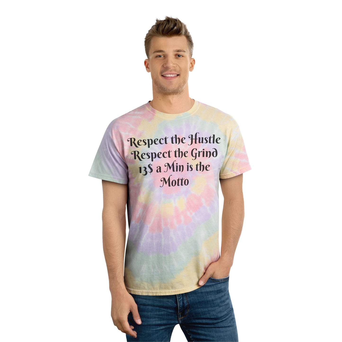 Camiseta teñida colorida: camiseta inspiradora "Respeta el esfuerzo" para emprendedores