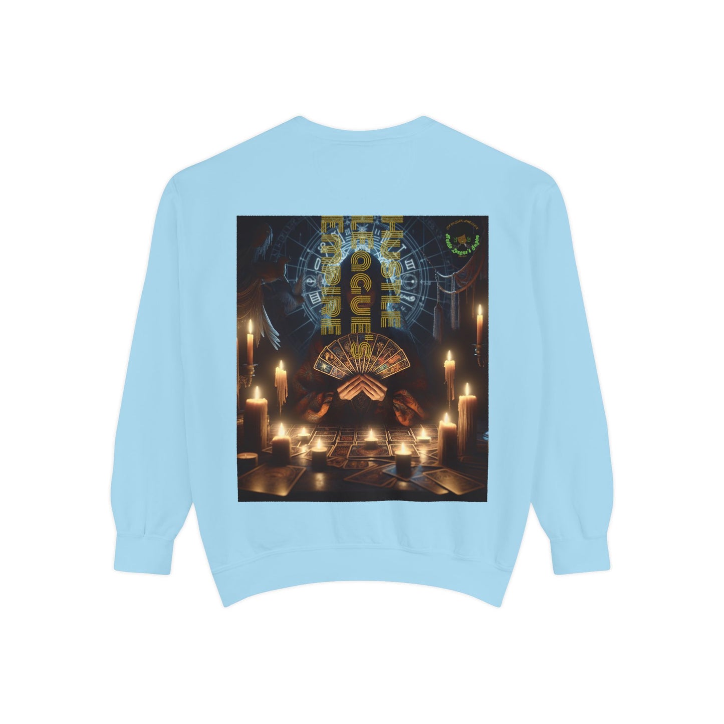 Mystic Candlelight Unisex Garment-Dyed Sweatshirt with Tarot Design