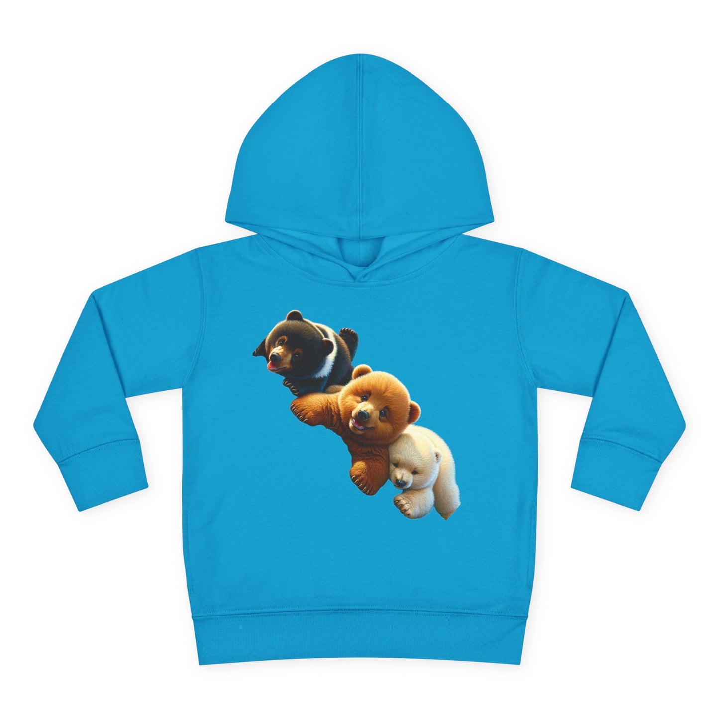 Cute Bear Toddler Hoodie - Cozy Fleece Pullover with 'Hustle' Design