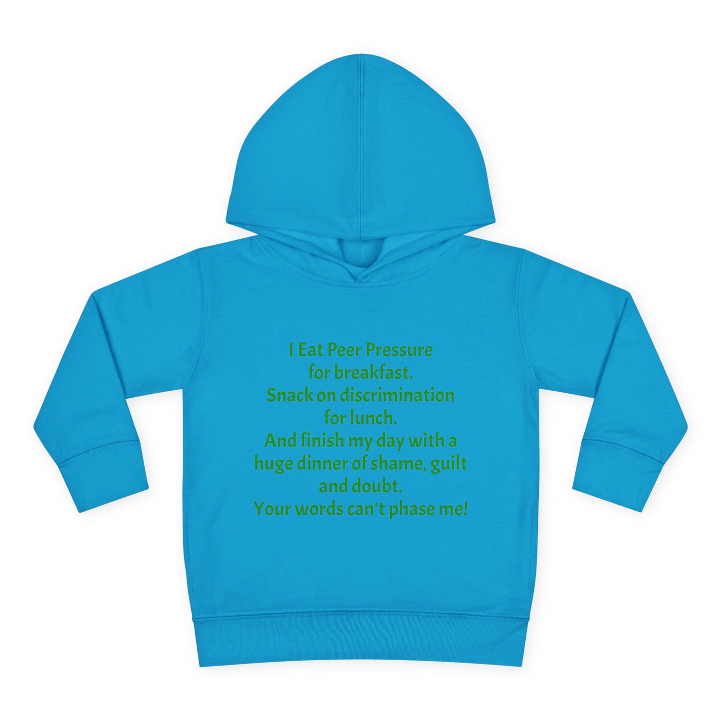 Empowering Toddler Fleece Hoodie - "I Eat Peer Pressure"