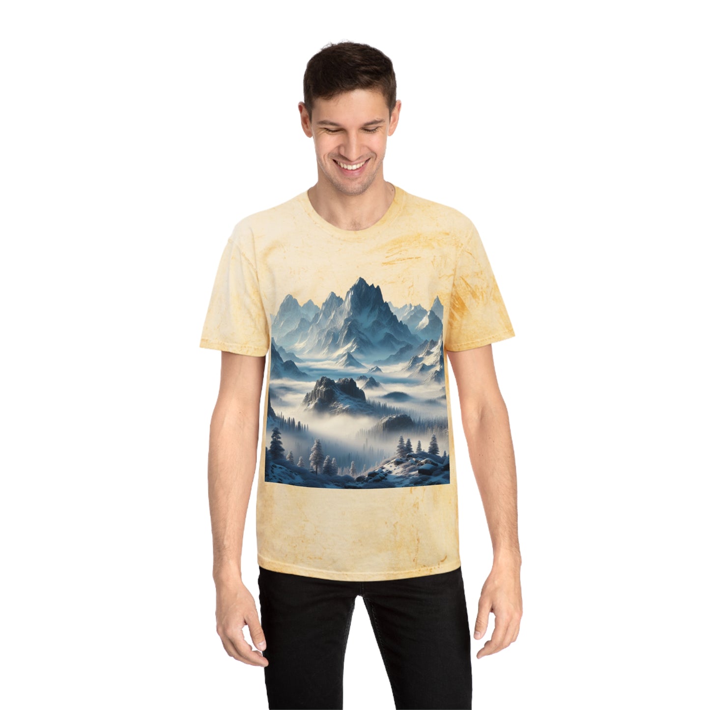 Camiseta unisex con vista a la montaña colorida: perfecta para los amantes de la naturaleza