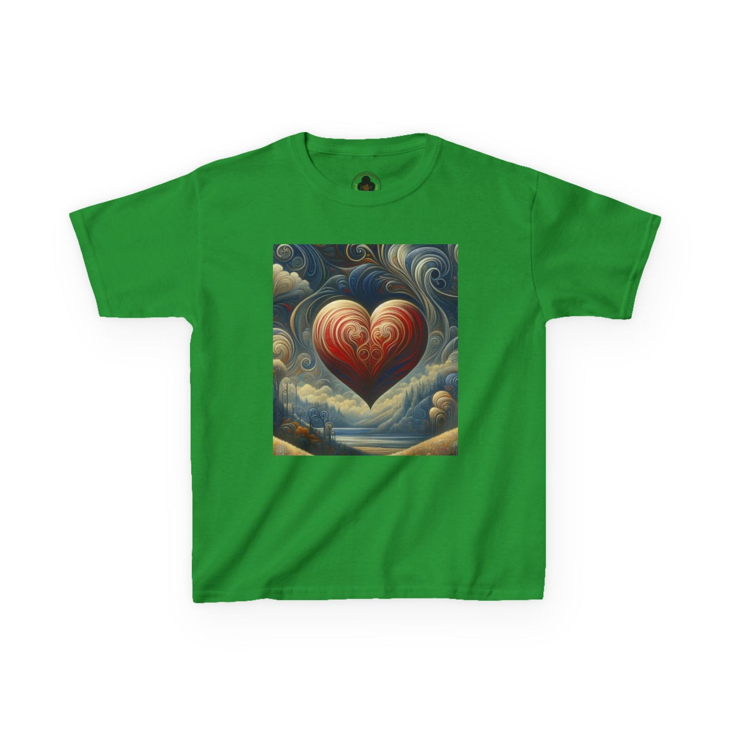 Kids Heavy Cotton™ Tee - Heart Design & Hustle Empire Quote Tee for Young Trendsetters