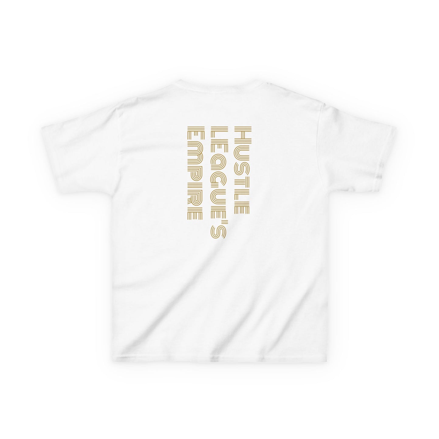 Kids Heavy Cotton™ Tee - Heart Design & Hustle Empire Quote Tee for Young Trendsetters