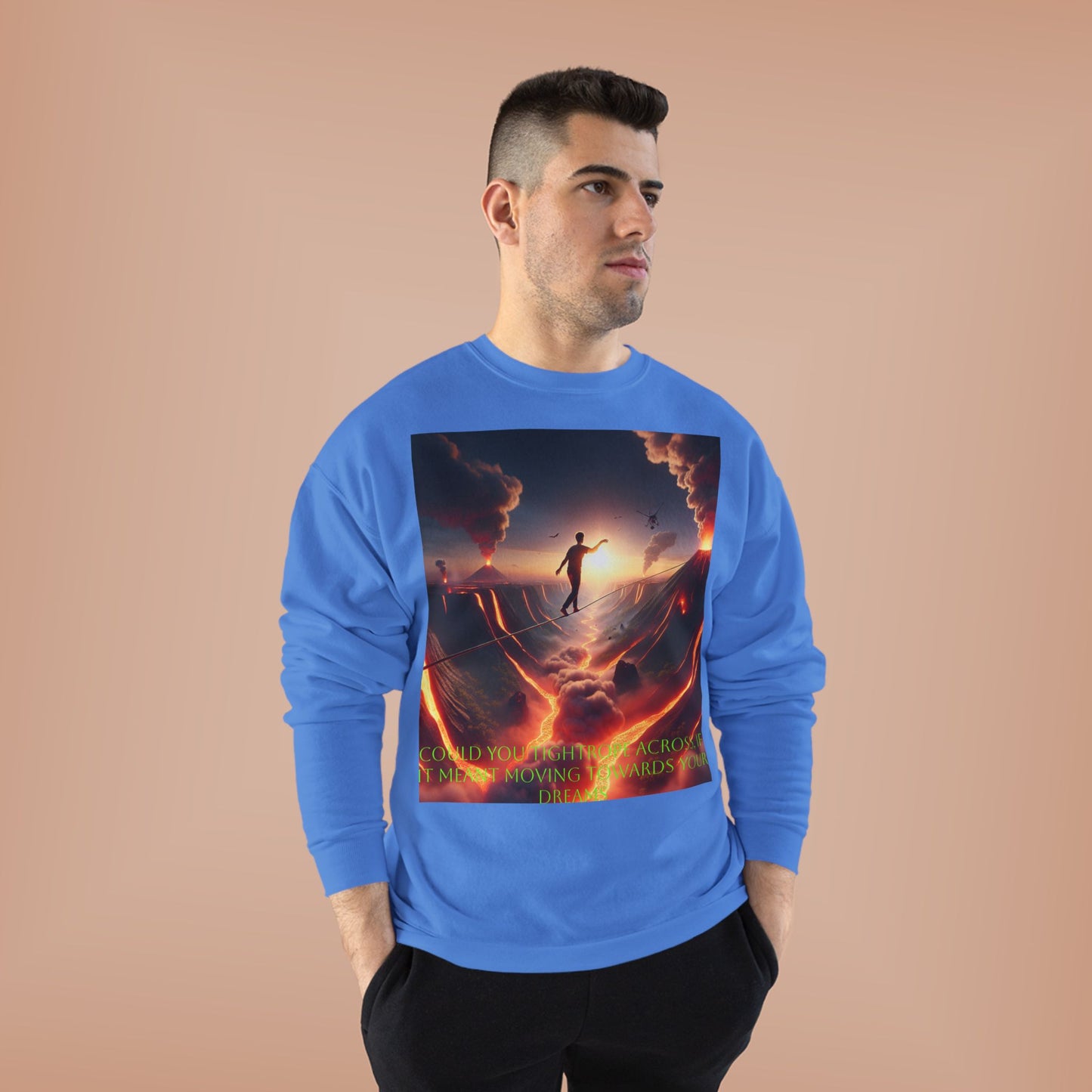 Hustle League's Empire Unisex EcoSmart Crewneck Sweatshirt - Motivational Vintage Style