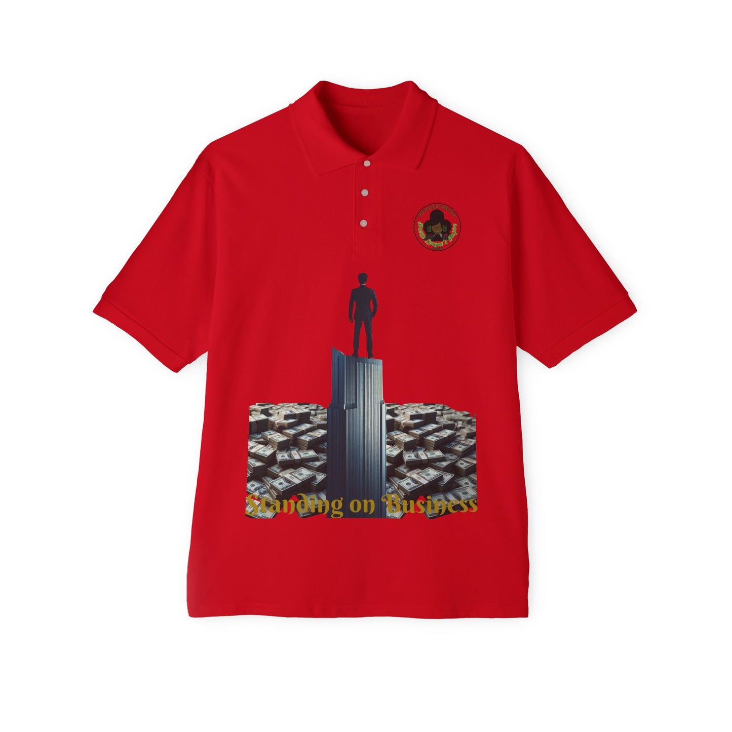 Polo de piqué para hombre Hustle & Grind - Estilo motivacional para emprendedores