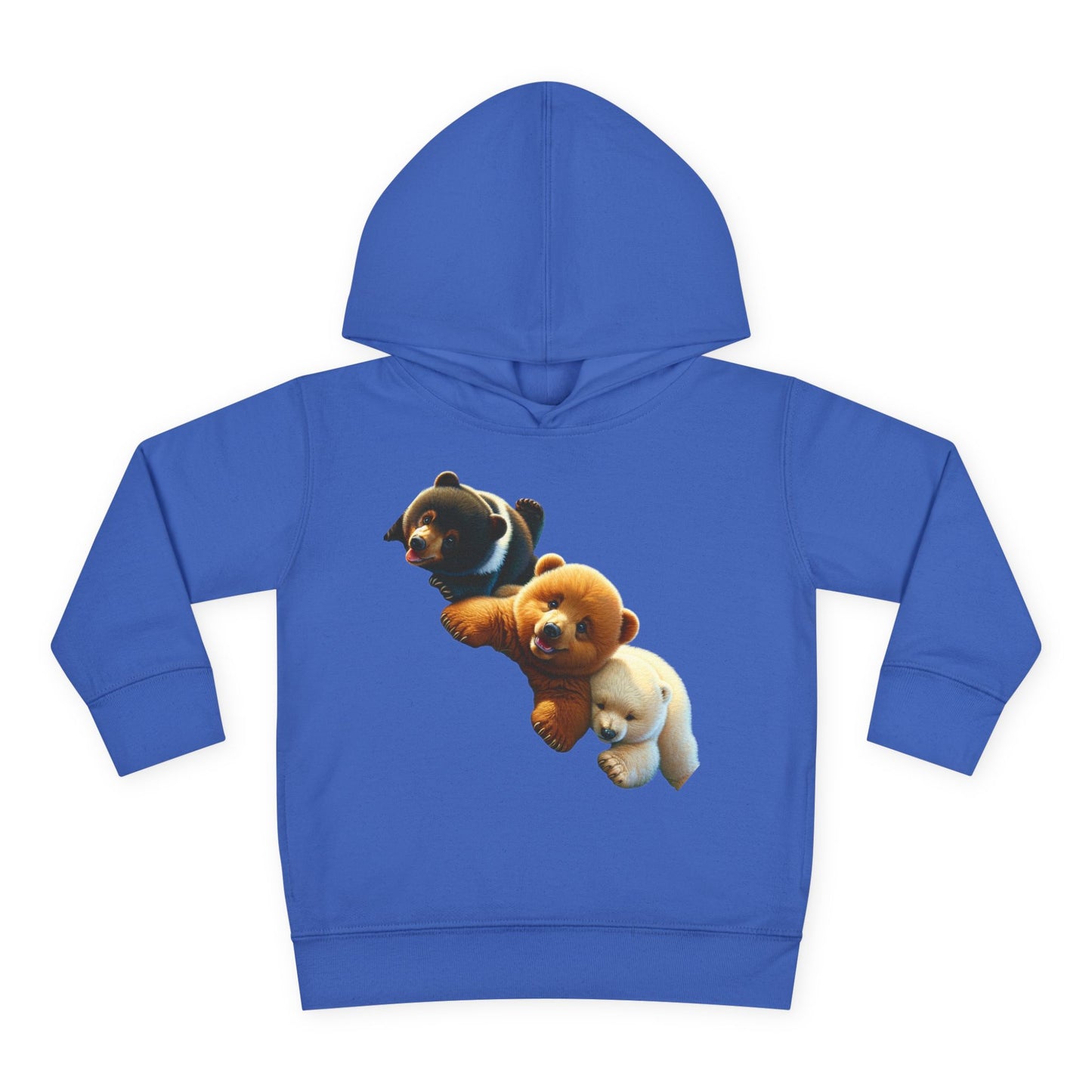Cute Bear Toddler Hoodie - Cozy Fleece Pullover with 'Hustle' Design