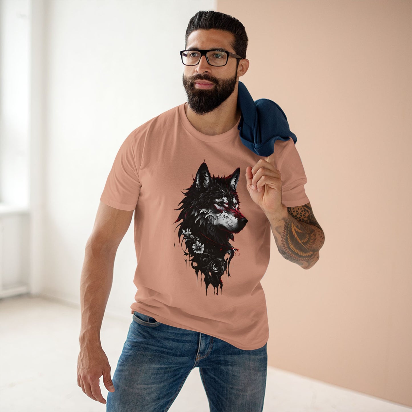 HLE Wild Spirit Graphic Tee - Fierce Wolf & Tiger Design