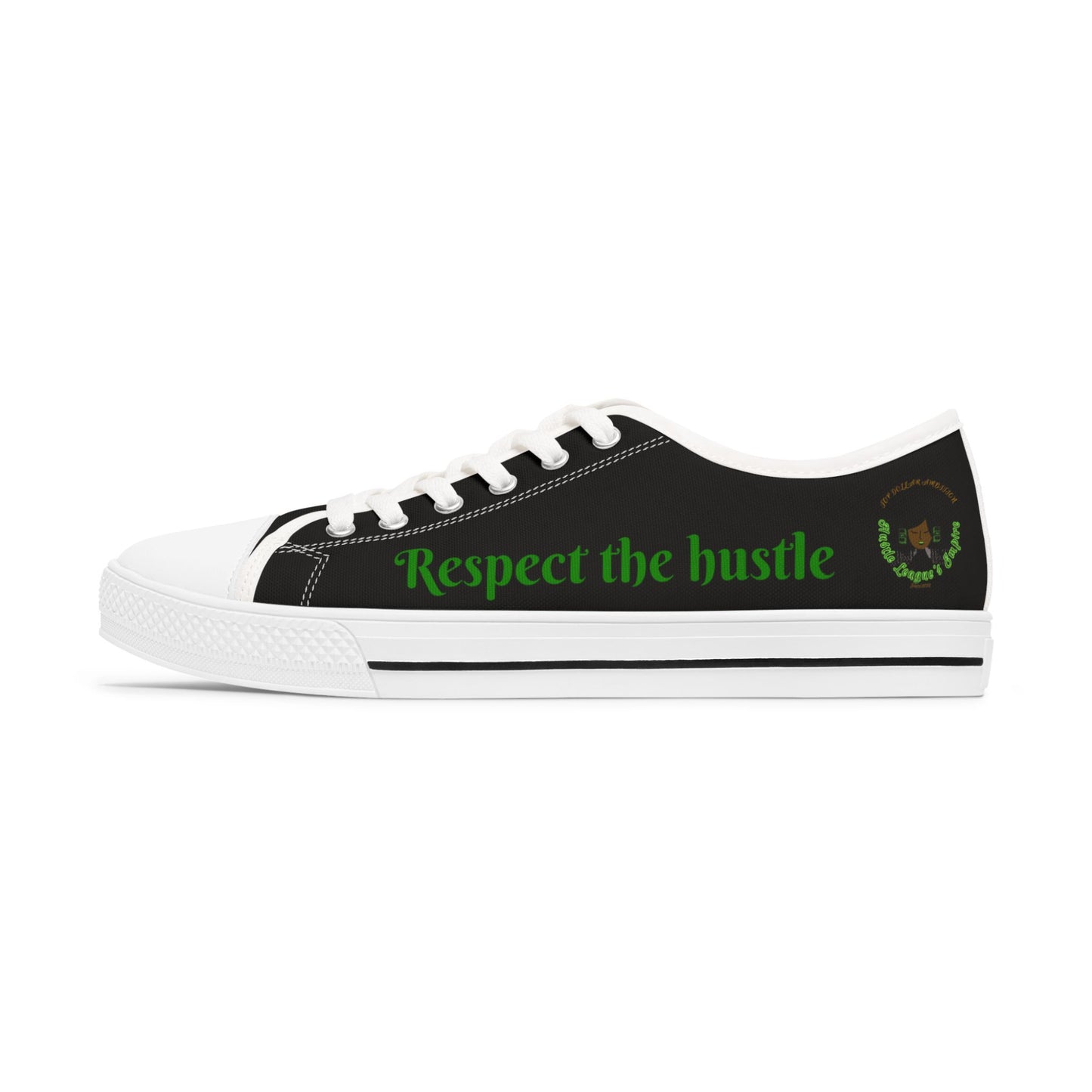 Black HLE Women Low Top Sneakers - &Respect the Hustle Design