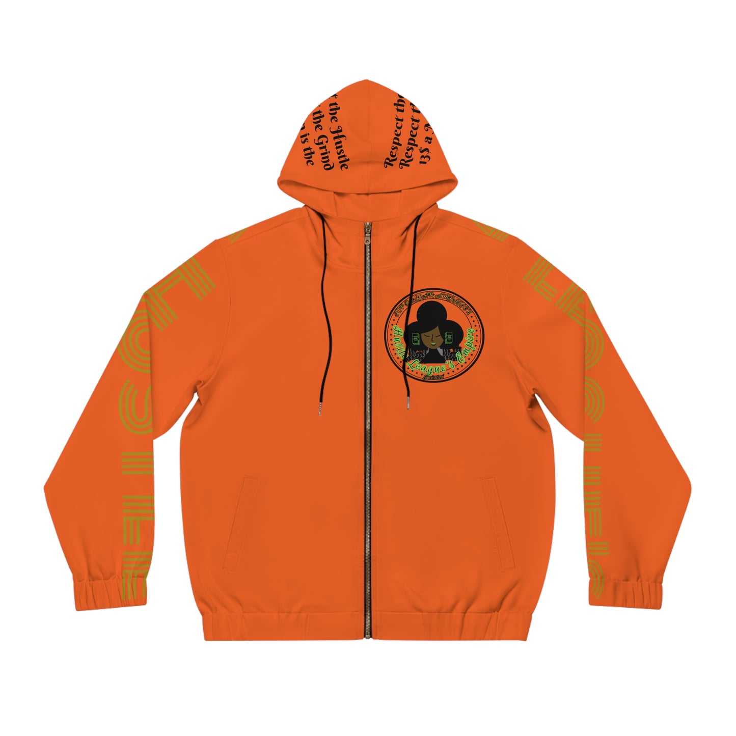Orange Full-Zip Hoodie for Men