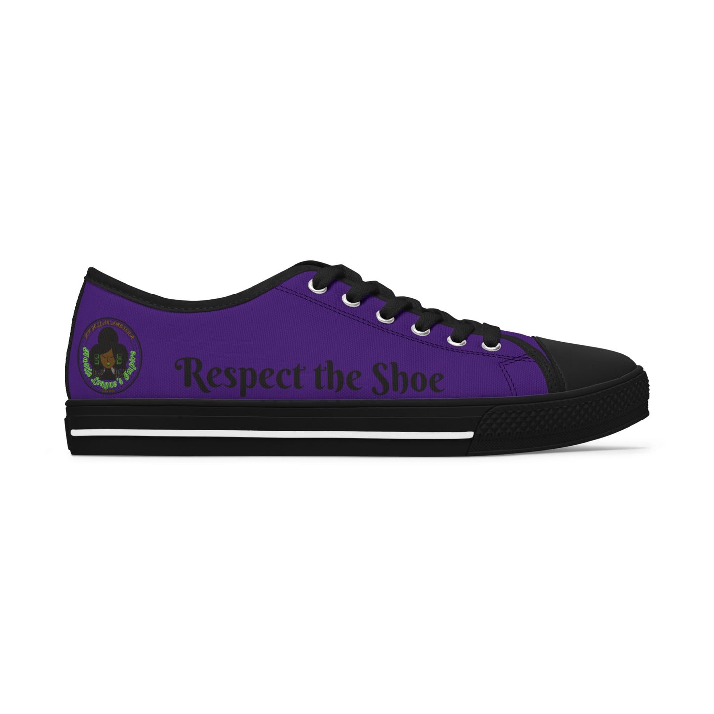 Purple HLE Women Low Top Sneakers - Respect the Hustle Design