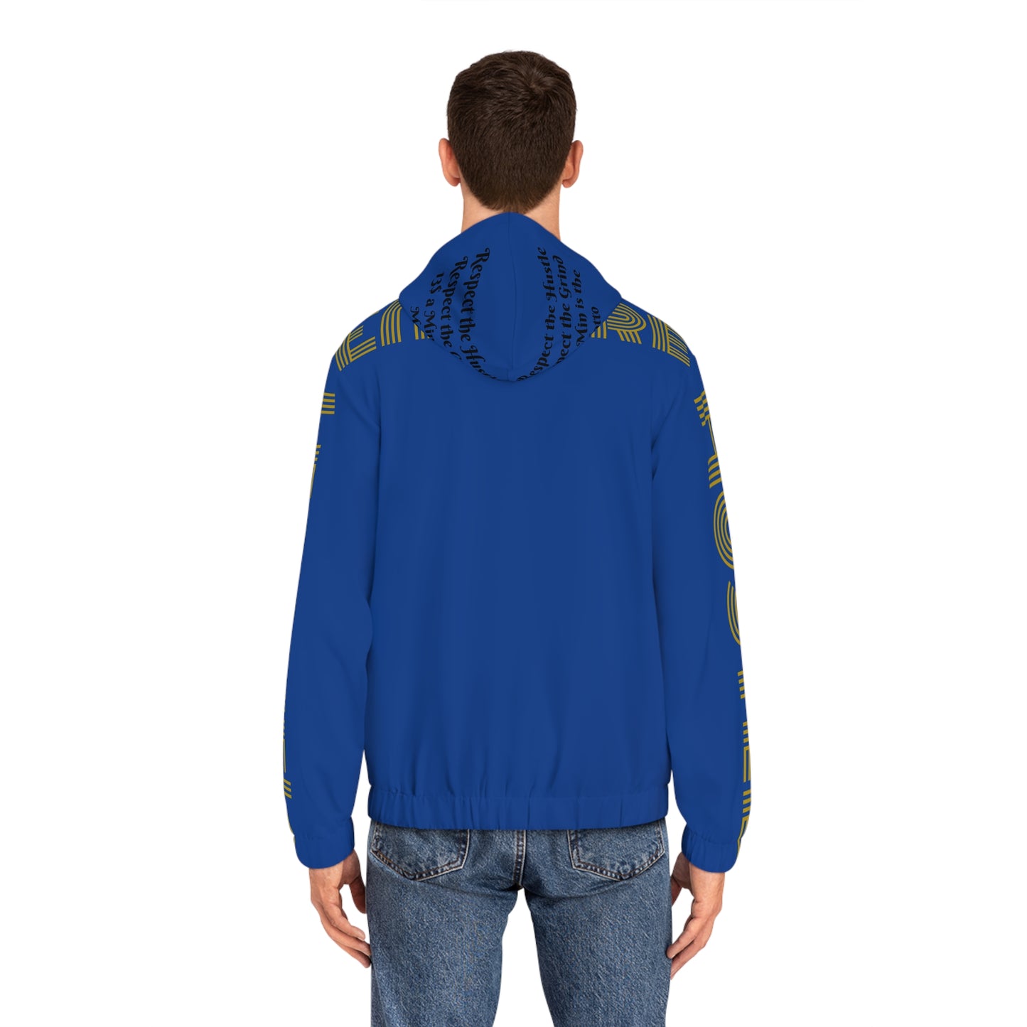 Dark Blue Full-Zip Hoodie for Men