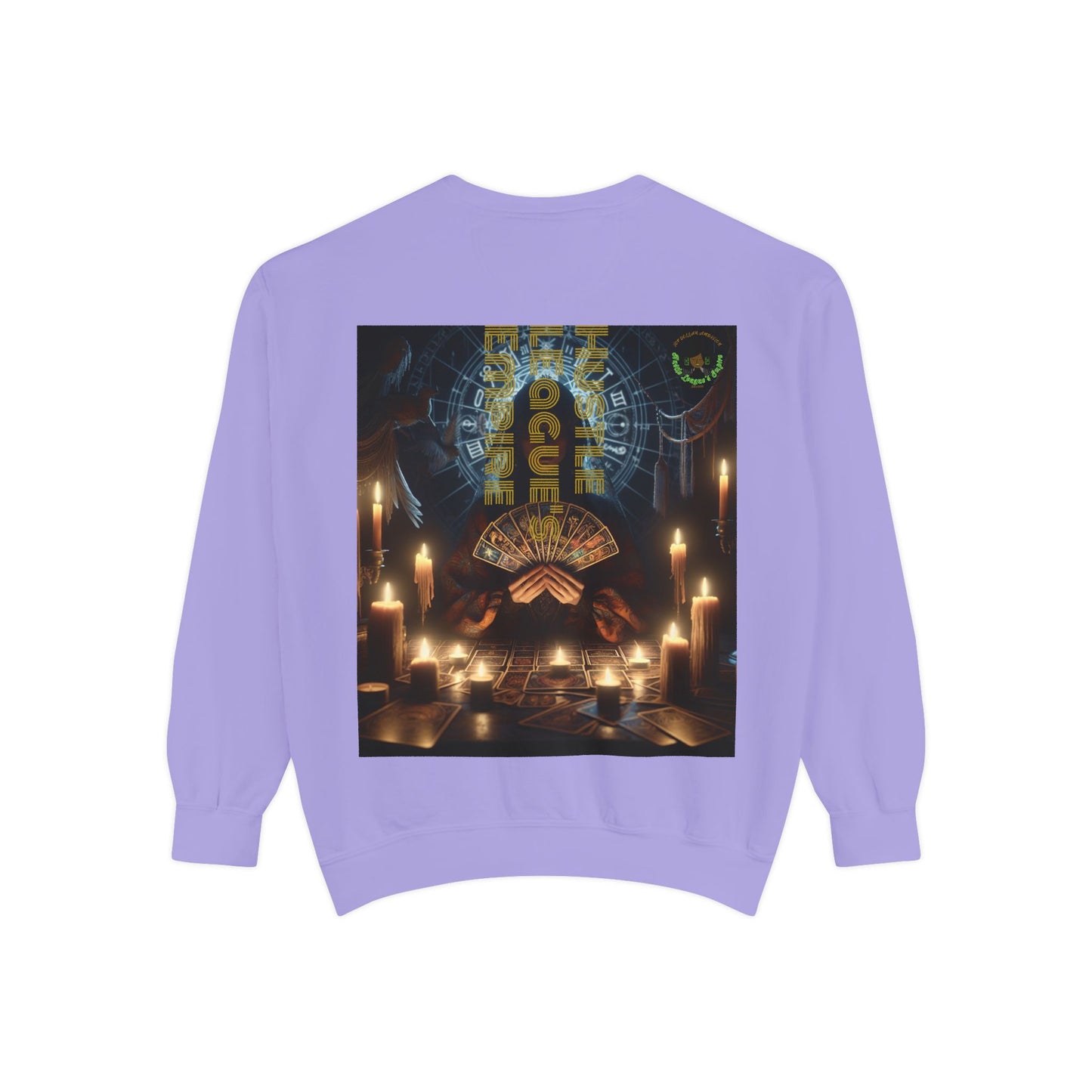 Mystic Candlelight Unisex Garment-Dyed Sweatshirt with Tarot Design