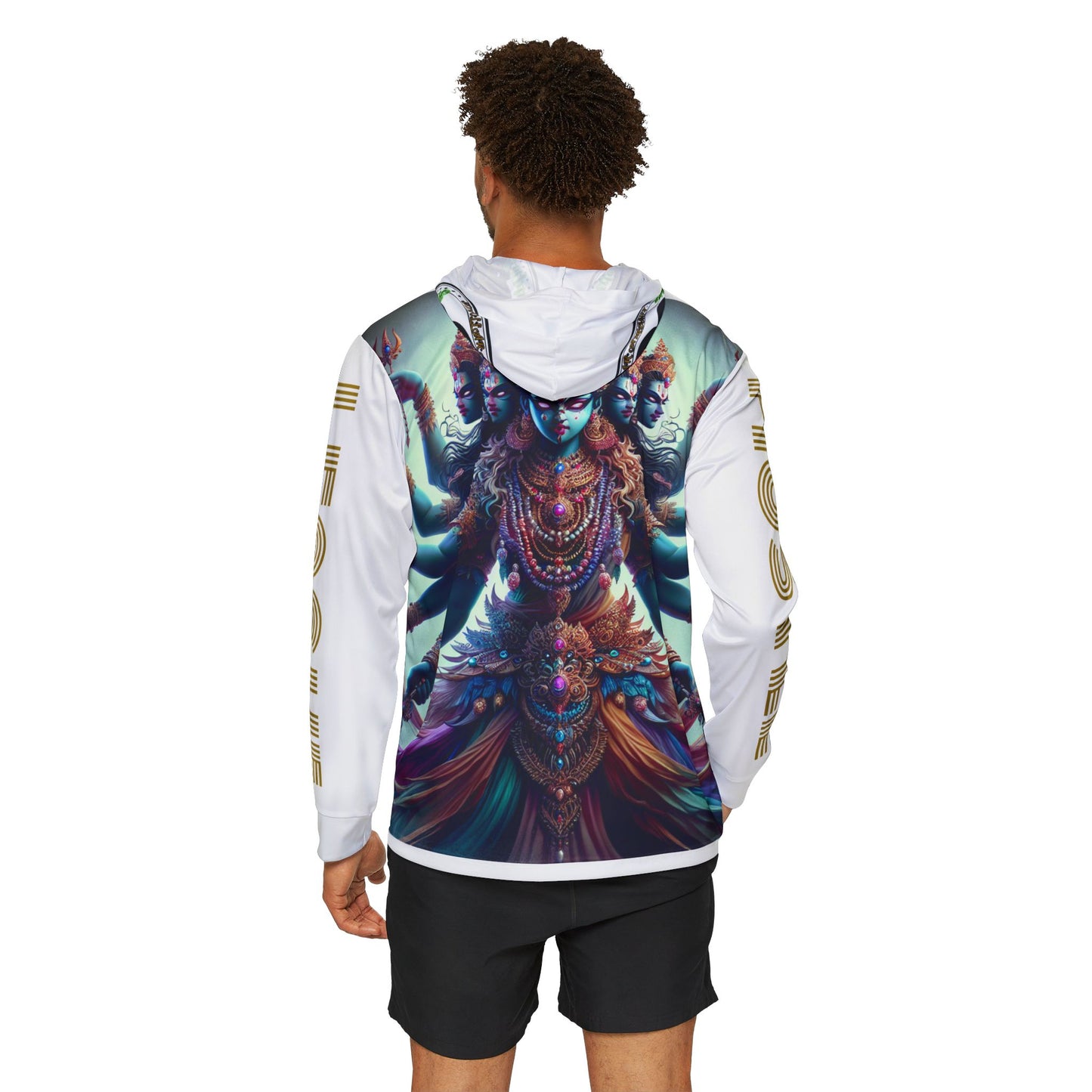 HLE Men's Sports Warmup Hoodie with Goddess Design - Perfect for Athletes and Spiritual Seekers