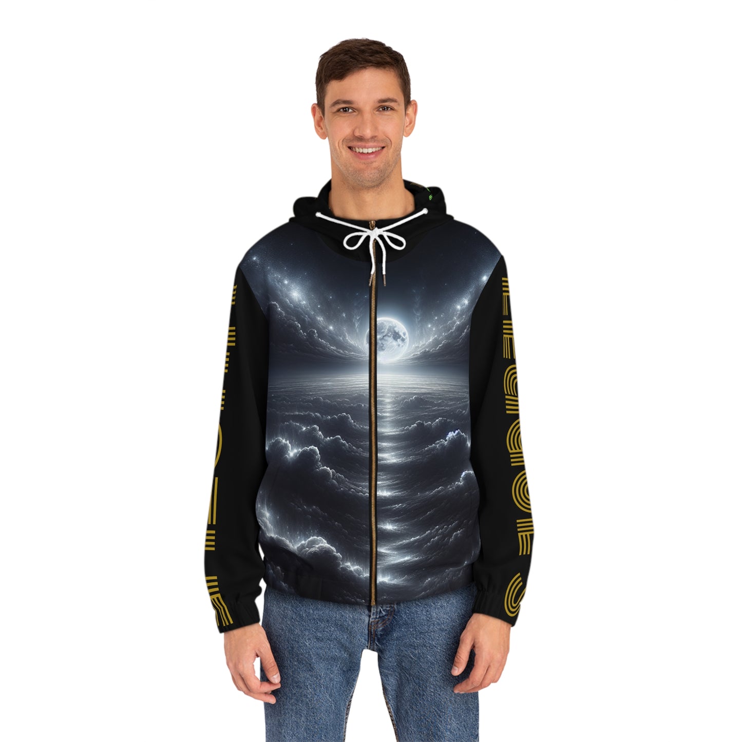 Black HLE Full-Zip Hoodie for Men - Perfect for Gamers and Card Players