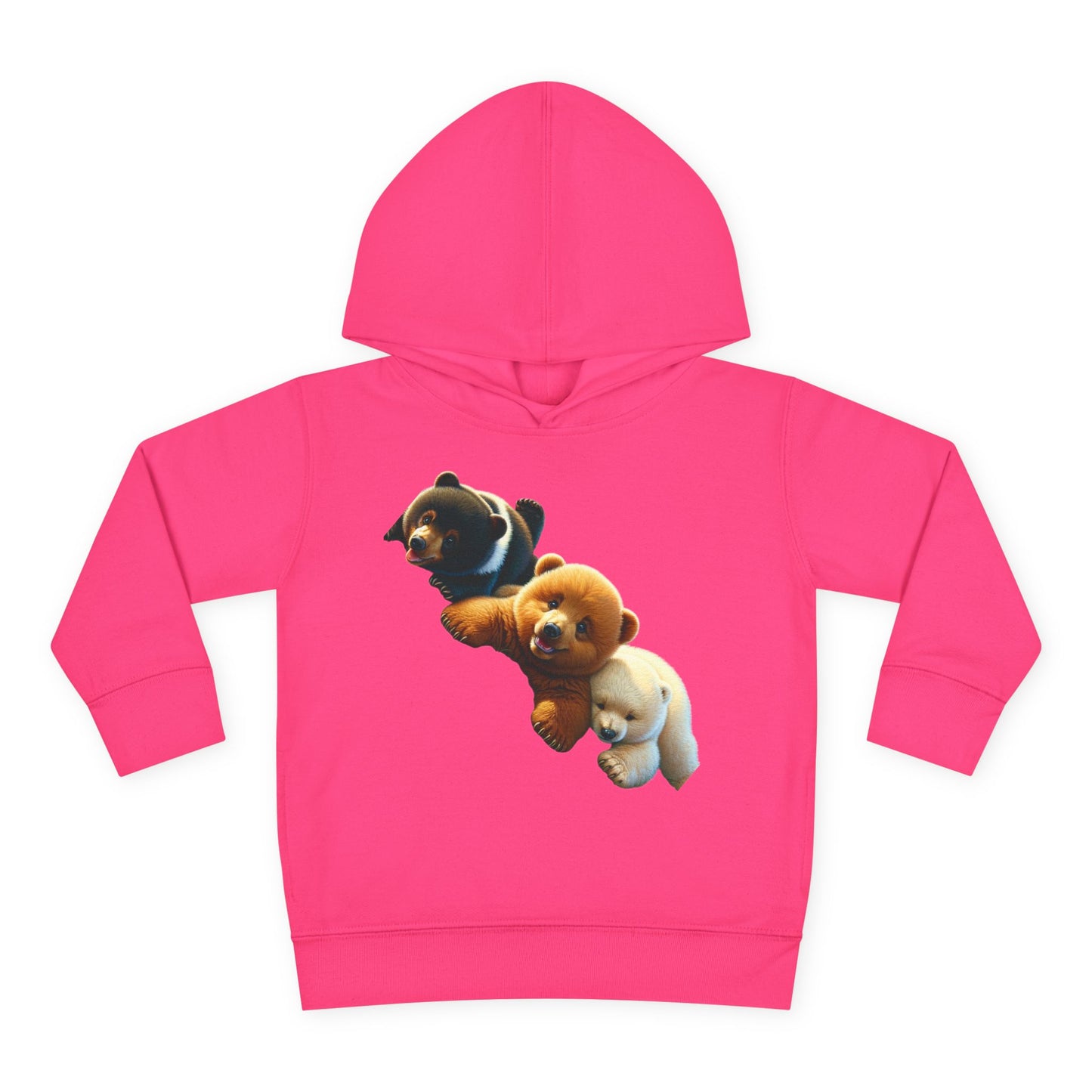 Cute Bear Toddler Hoodie - Cozy Fleece Pullover with 'Hustle' Design