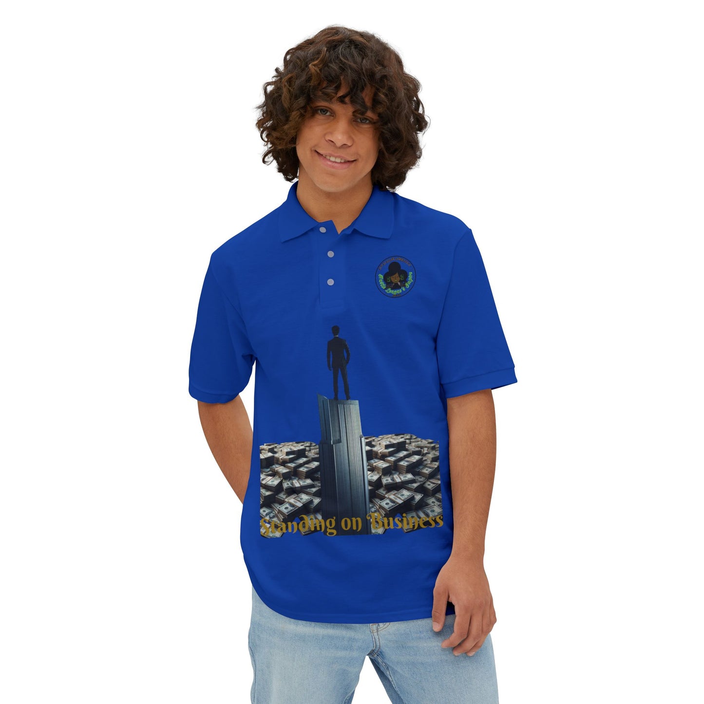 Polo de piqué para hombre Hustle & Grind - Estilo motivacional para emprendedores