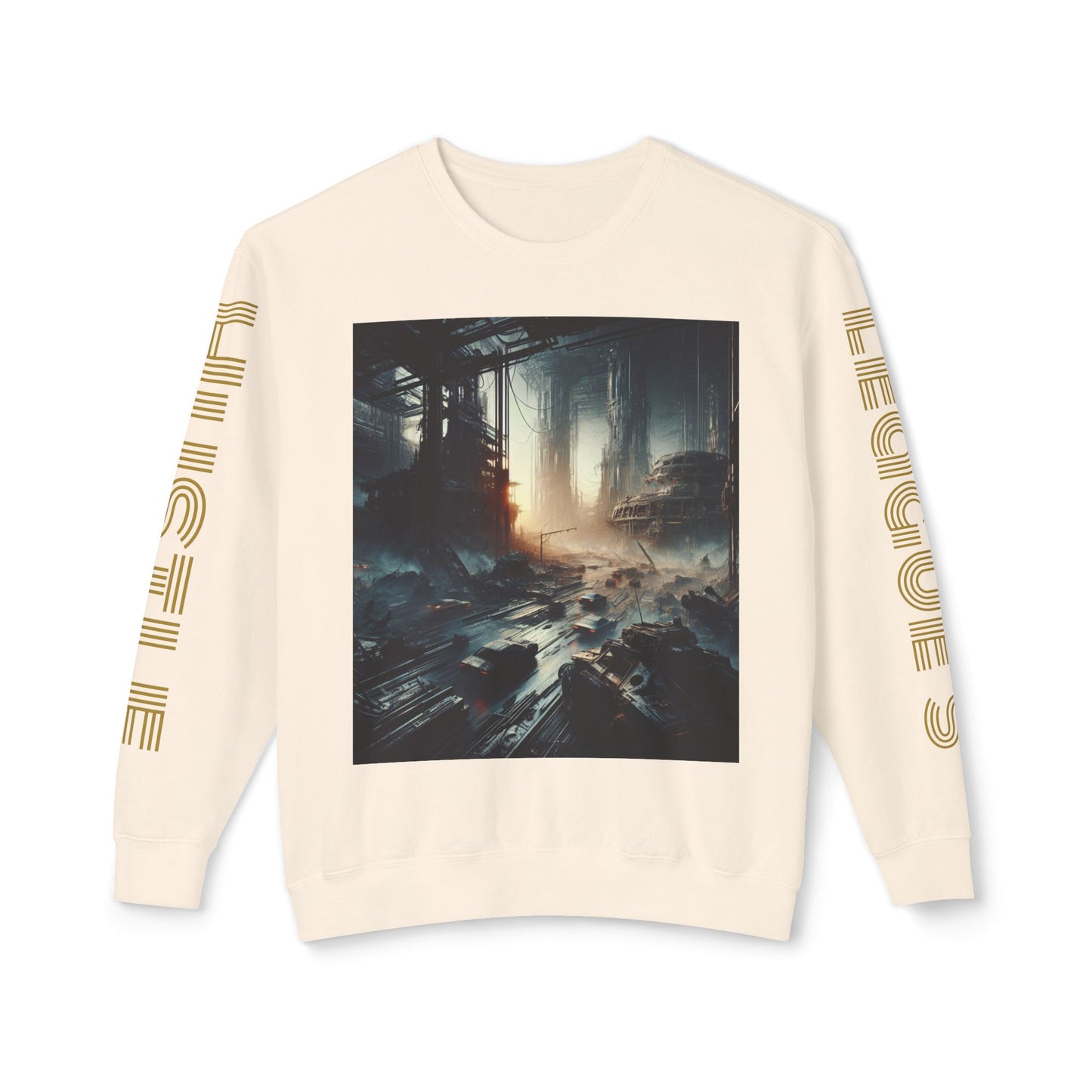Unisex Lightweight Crewneck Sweatshirt - 'Empire Hustle' Urban Art Design