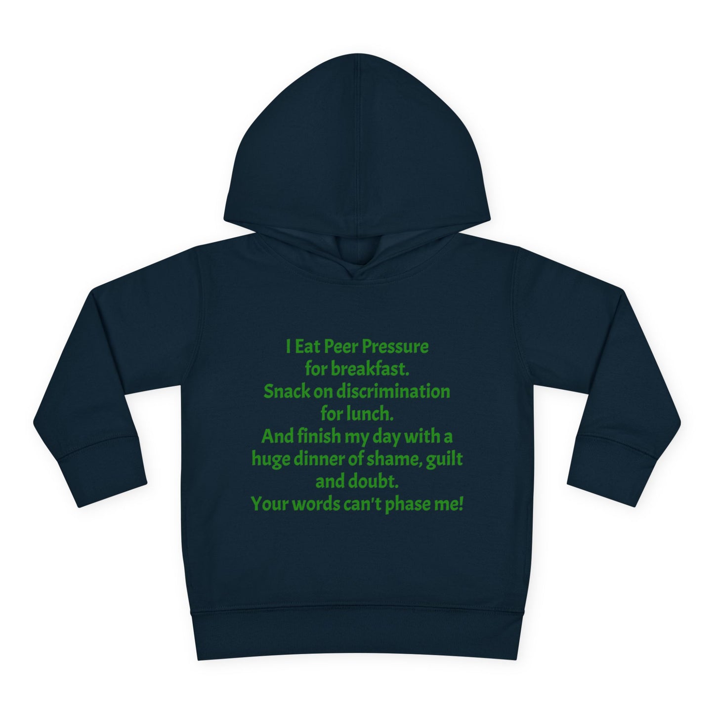 Empowering Toddler Fleece Hoodie - "I Eat Peer Pressure"