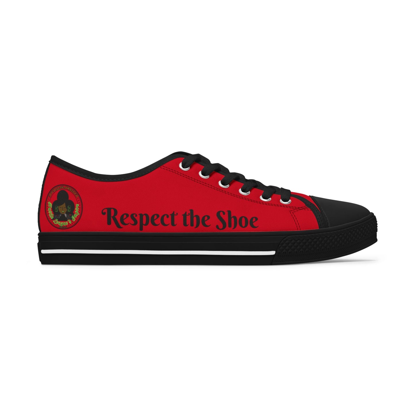 Red HLE Women Low Top Sneakers - &Respect the Hustle Design