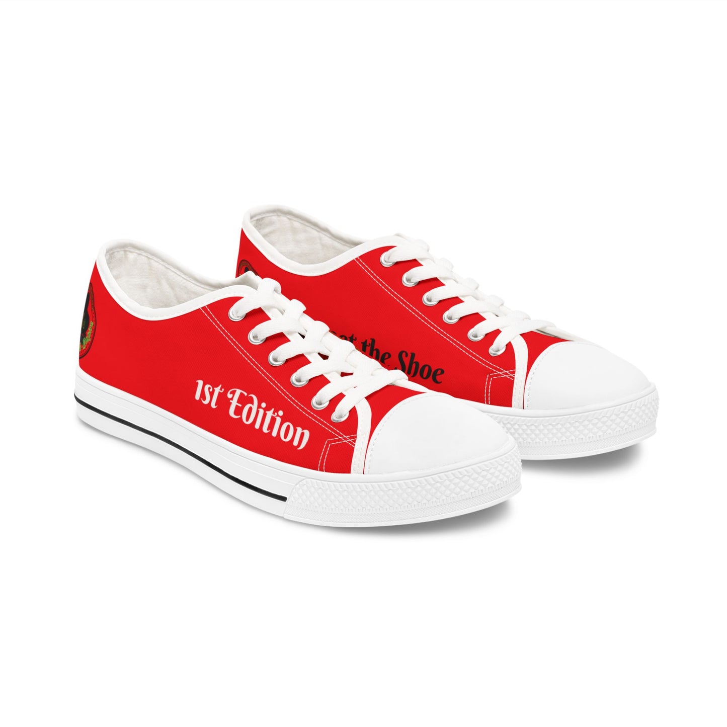 Red HLE Women Low Top Sneakers - &Respect the Hustle Design